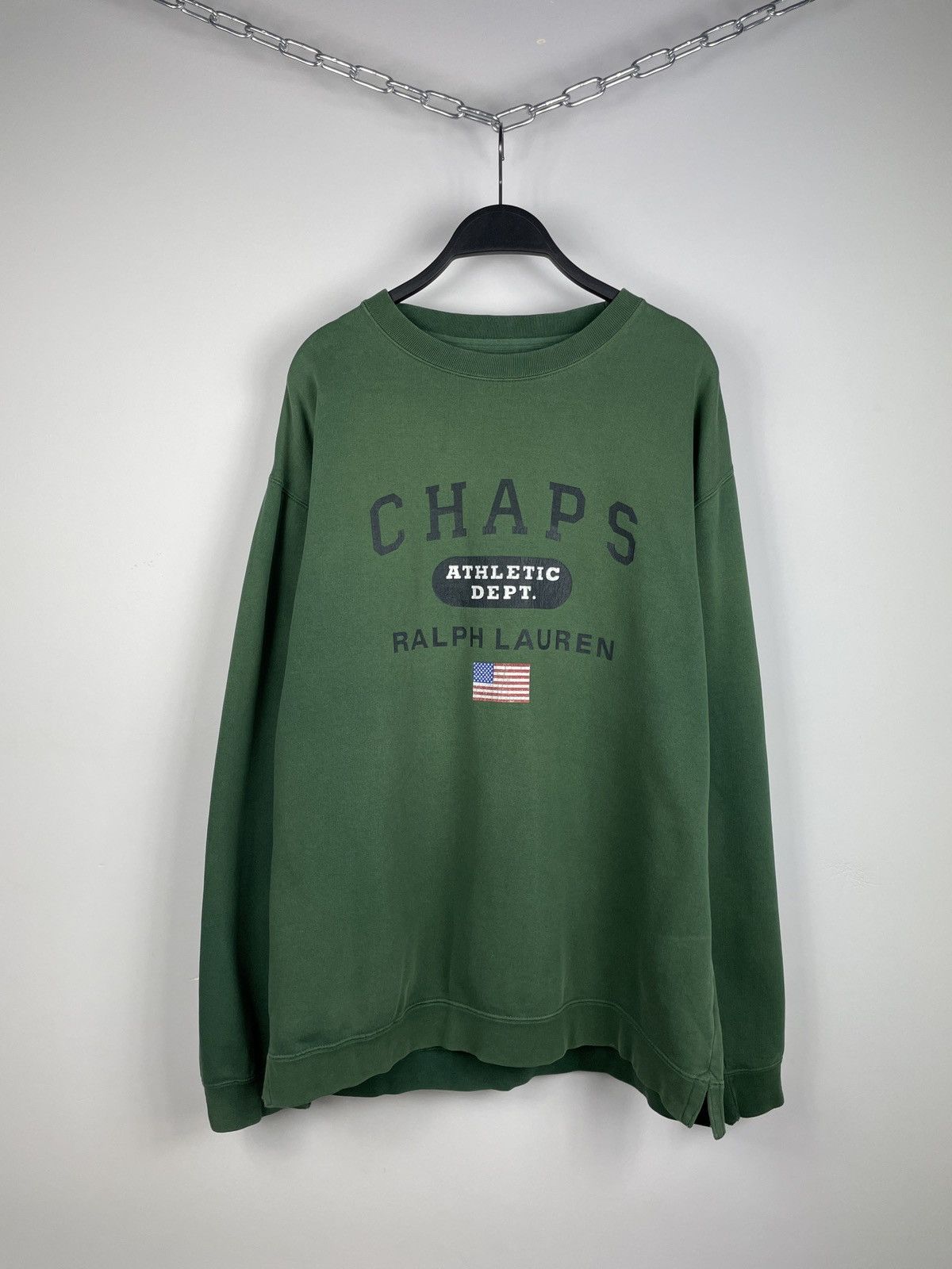 Chaps Ralph Lauren × Polo Ralph Lauren × Vintage Vintage 90’s Chaps Ralph Lauren Big Logo Oversize Sweatshirt Size US S / EU 44-46 / 1 - 1 Thumbnail