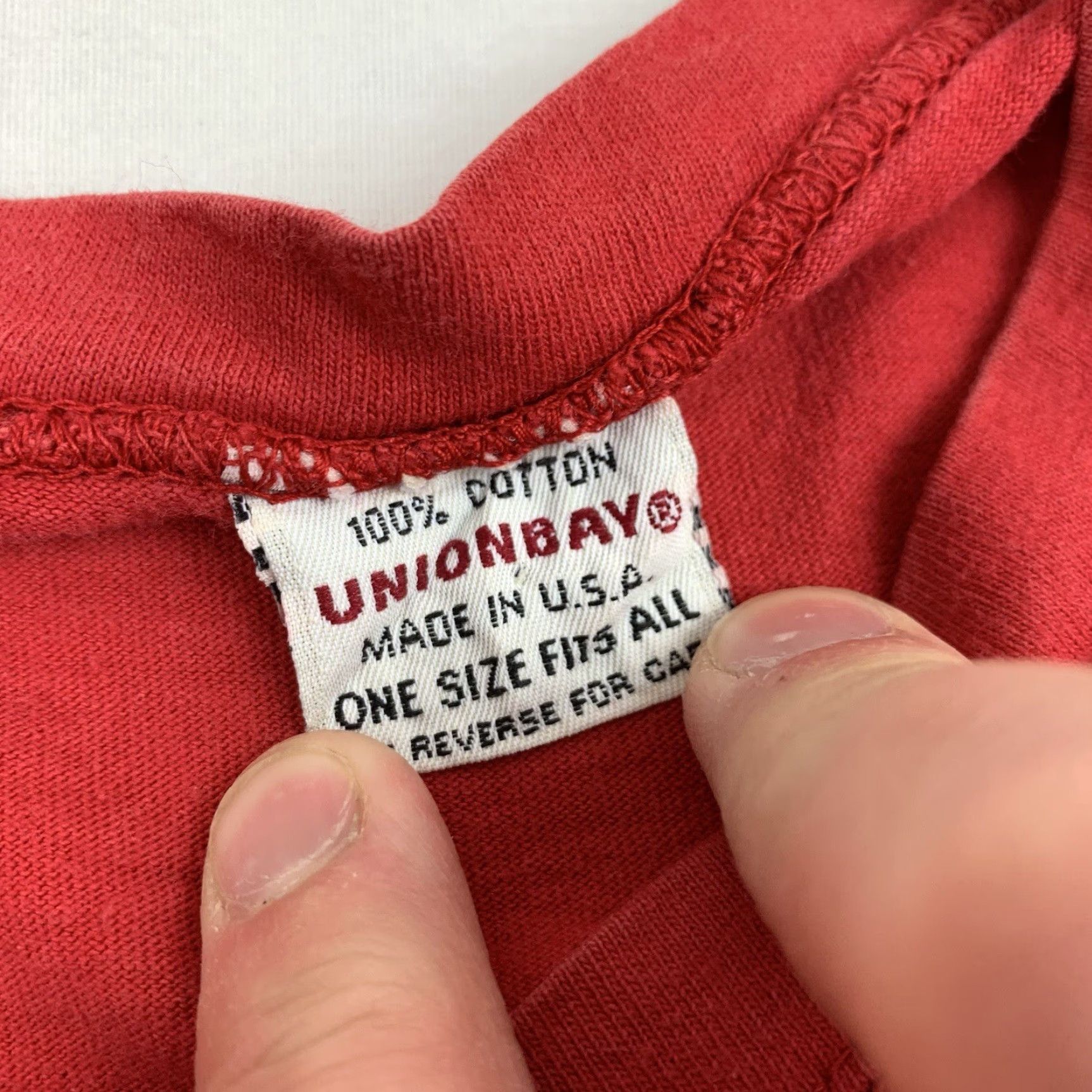 Vintage VINTAGE UNIONBAY Shirt Adult Medium Red V Neck 90s Grunge Surfing Athletics Y2K Mens Size US M / EU 48-50 / 2 - 5 Thumbnail