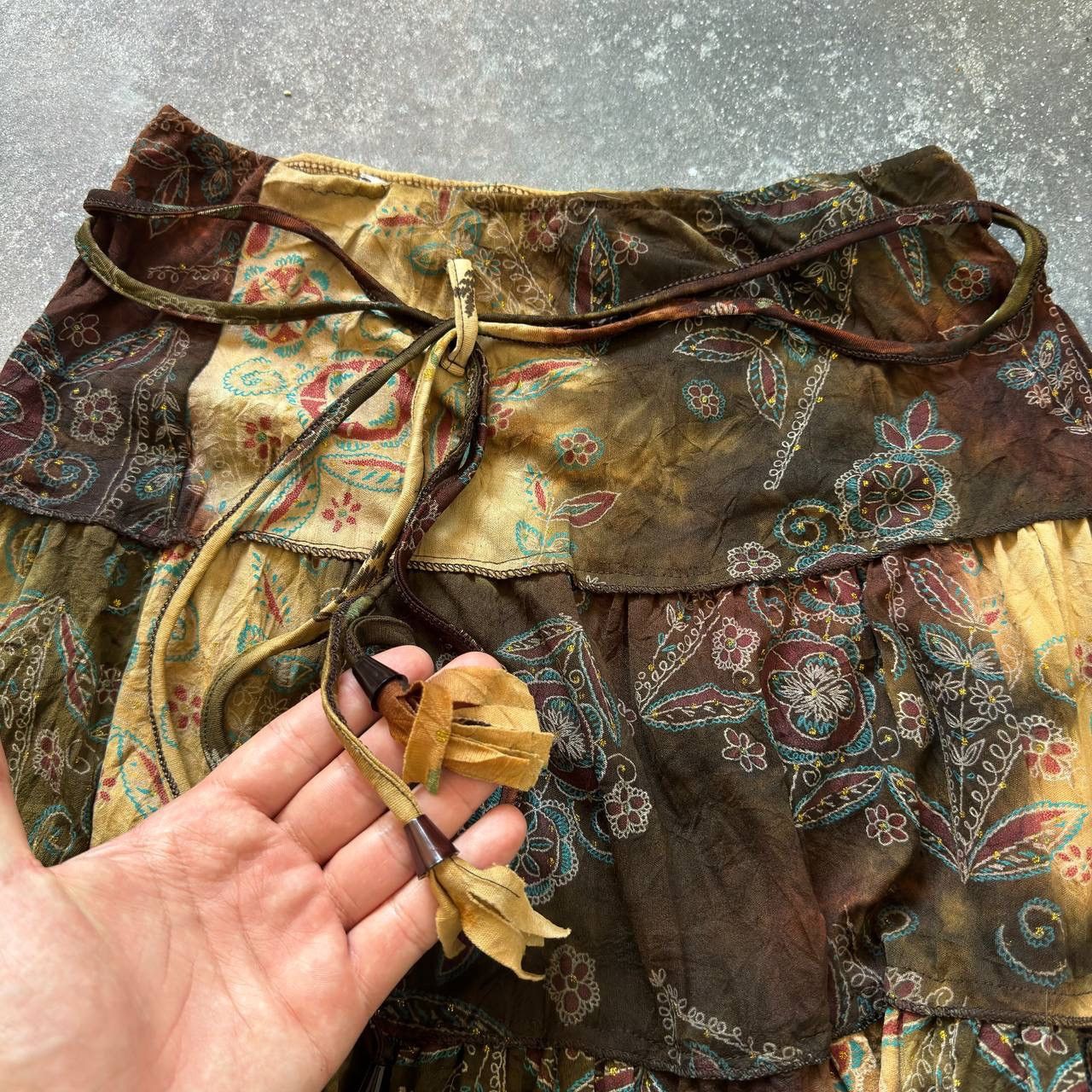 Other 90s Avant Garde Vintage Maxi Skirt (Jean Paul Gaultier vibe) Size 28" / US 6 / IT 42 - 4 Thumbnail