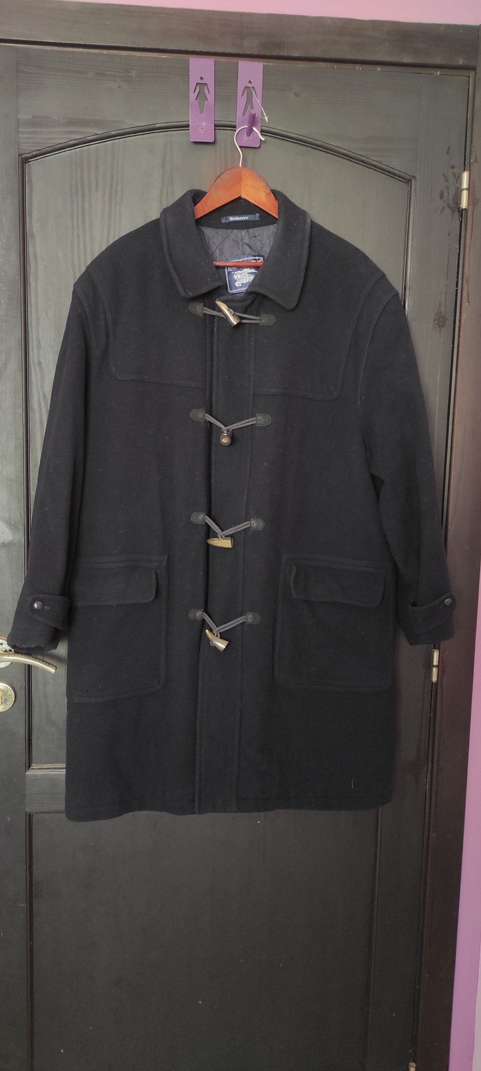 Burberry × Vintage Burberrys Mens Nova Check Wool Duffle Coat Made In Spain Size US L / EU 52-54 / 3 - 22 Thumbnail