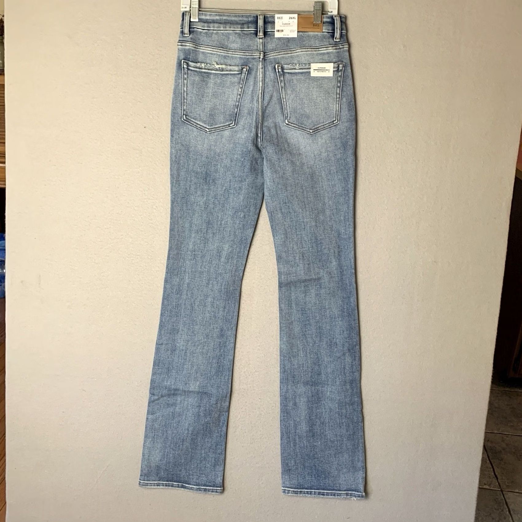 Vintage Buckle Parker Jeans Women 26XL Blue Bootcut Denim 5-Pocket Zipper Regular Stretch Y2K Cowgirl Western Vintage: No Size 26" / US 2 / IT 38 - 2 Thumbnail