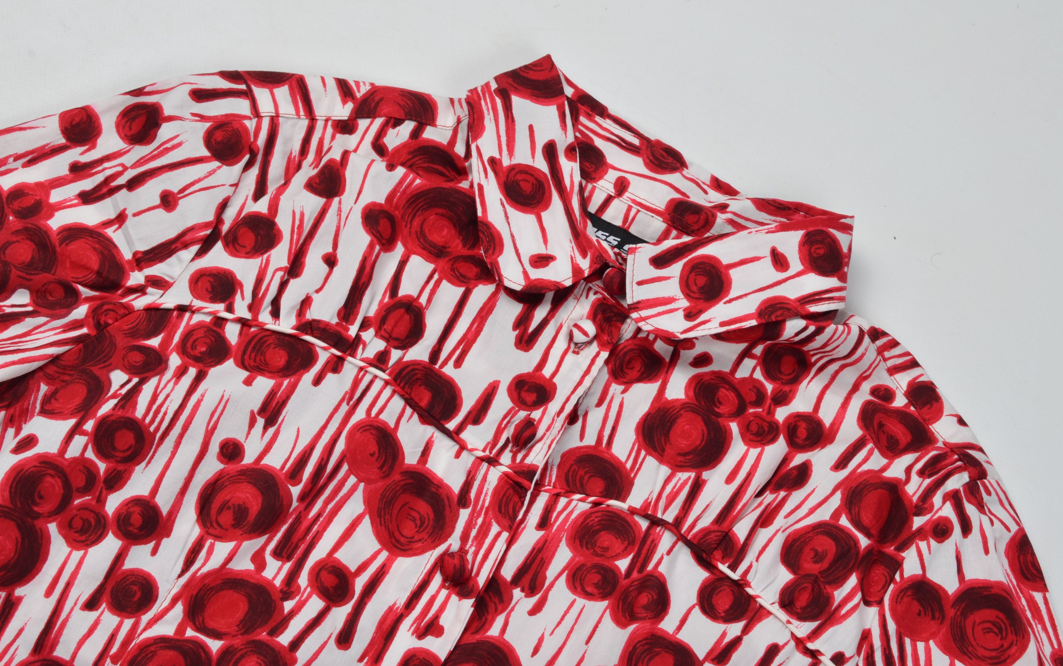 Miss Sixty × Vintage Miss Sixty Y2K Coquette Red Floral Print Short Sleeve Shirt Size L / US 10 / IT 46 - 5 Thumbnail
