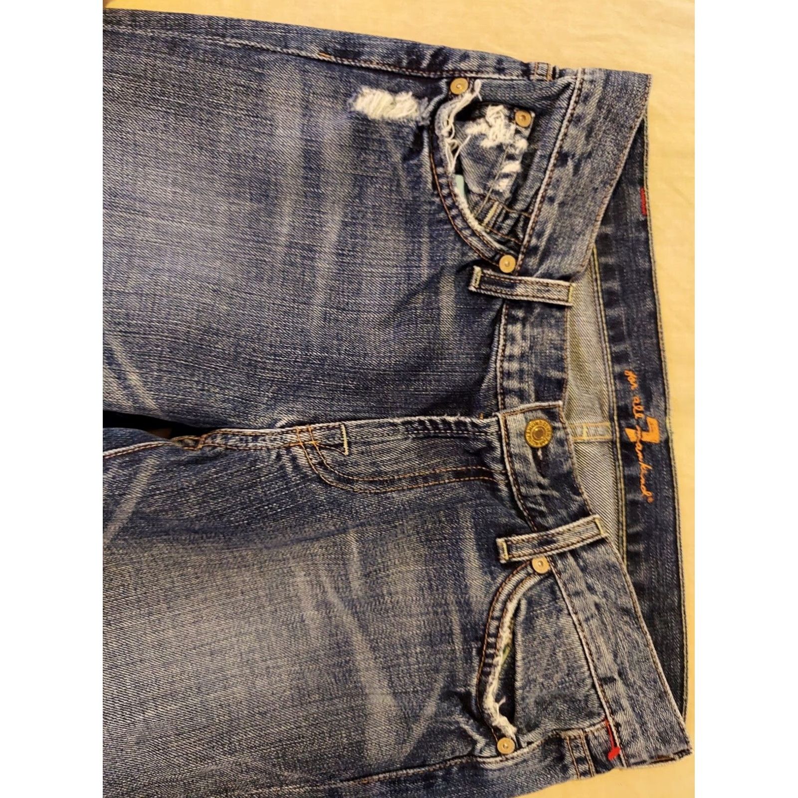 7 For All Mankind Womens 7 For All Mankind Jeans 28 Denim Flare Blue Regular Jeans Womens 28 Denim Flared Flare Jeans Size 28" / US 6 / IT 42 - 5 Thumbnail