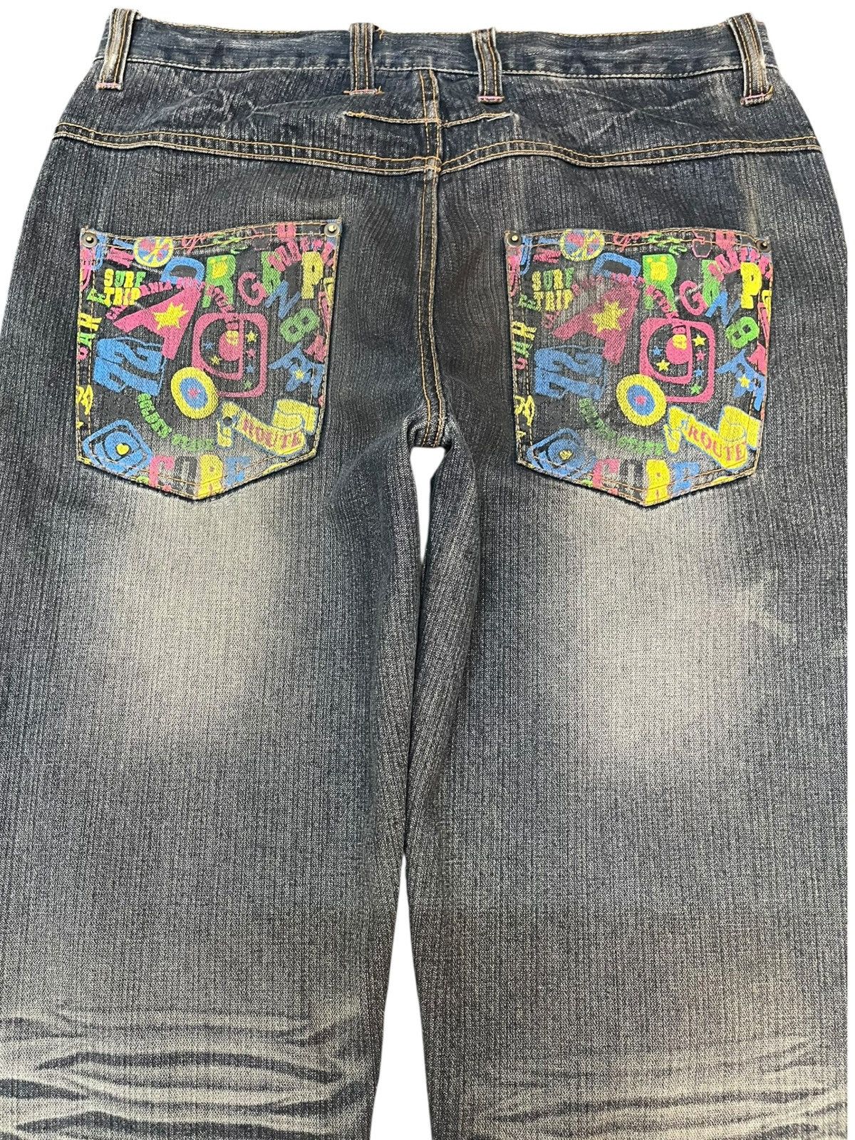 Beauty Beast Vintage Jungle Storm Unique Pocket Surf Style Denim Size US 33 - 10 Thumbnail