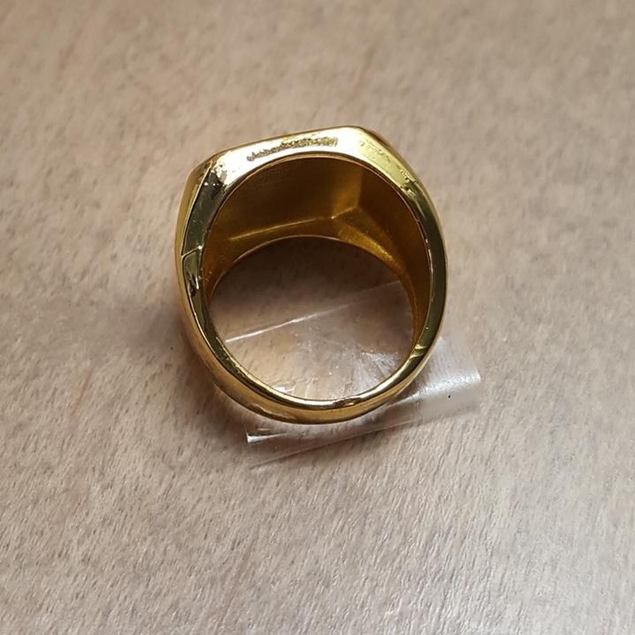 Ring Of Fire Gold Tone Biker Style Width Signet Square Ring size-9.75 Size ONE SIZE - 4 Thumbnail
