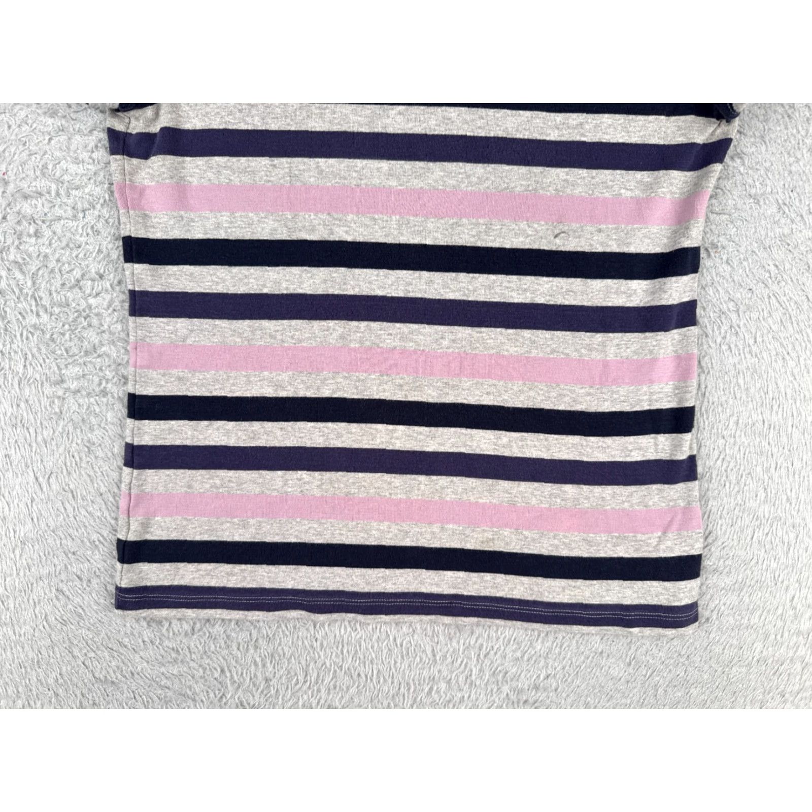 Tommy Hilfiger Tommy Hilfiger Shirt Juniors Extra Large Gray Pink Blue Stripe V-Neck Cotton Size XL / US 12-14 / IT 48-50 - 4 Thumbnail
