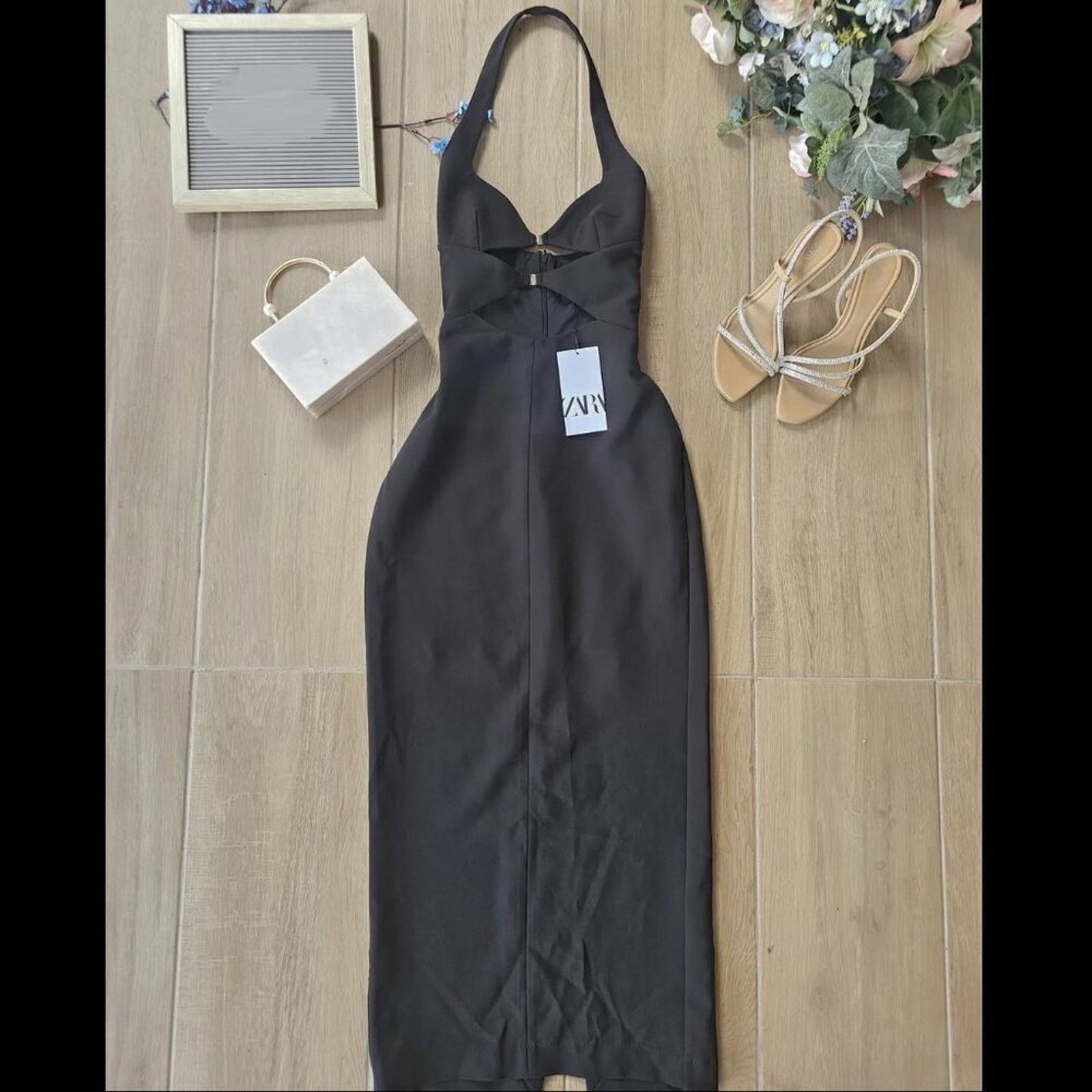 Zara ZARA BLOGGER FAVE!!! Midi Dress with Front Openings Size L / US 10 / IT 46 - 15 Thumbnail