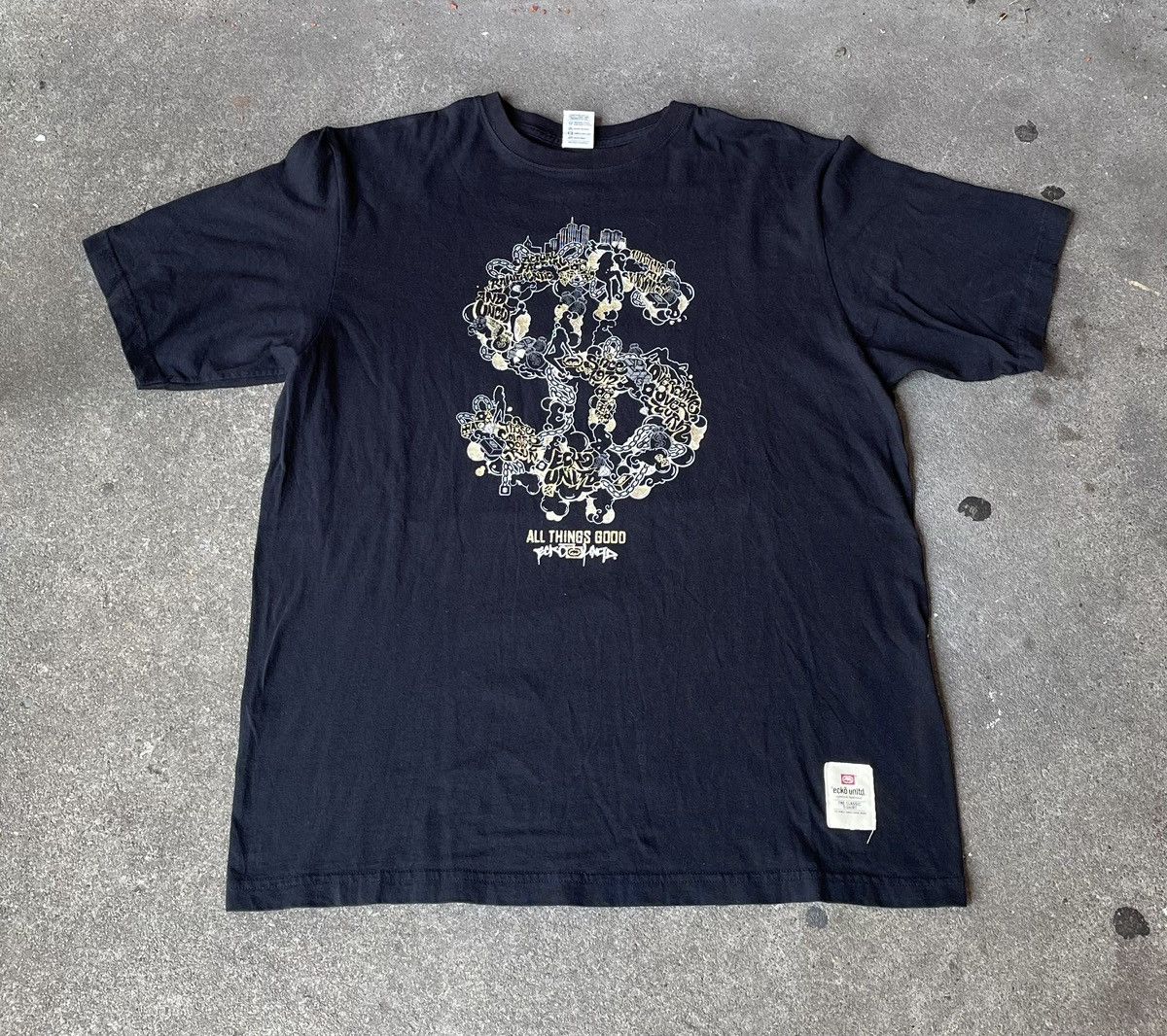 Ecko Unltd. Vintage Y2k Echo Unltd Dollar Sign “all Things Good” T Shirt Size US XL / EU 56 / 4 - 1 Thumbnail