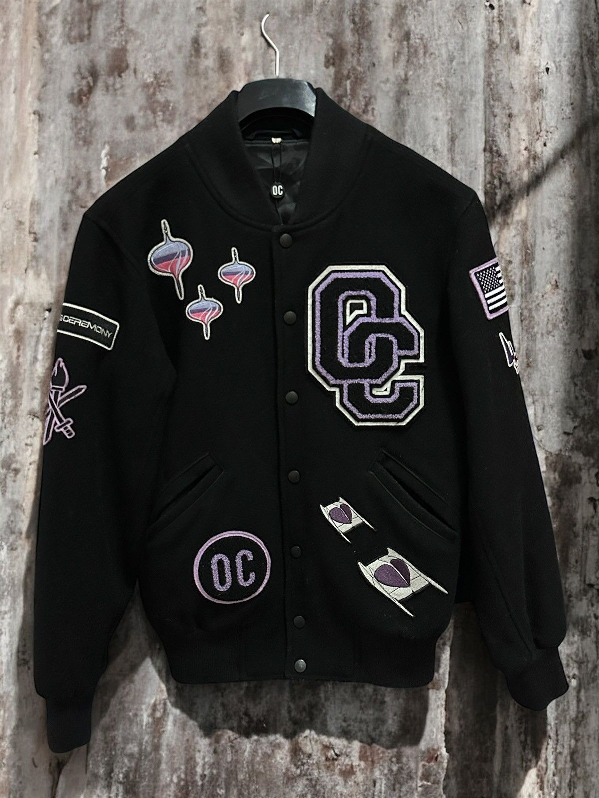 Opening Ceremony Opening Ceremony Black Varsity Jacket Multi Patch Women’s Size S / US 4 / IT 40 - 1 Thumbnail
