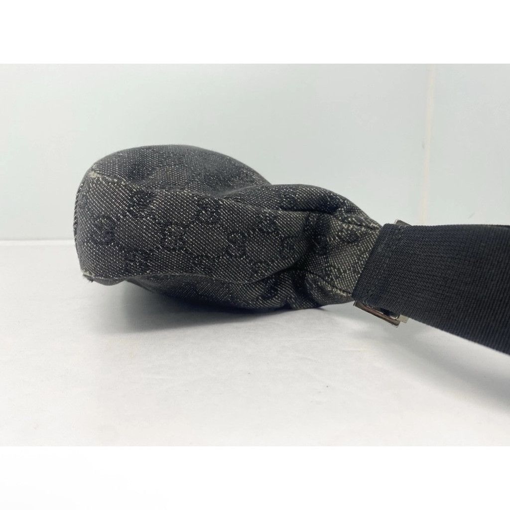 Gucci Gucci Black Denim Monogram Hobo Half Moon Shoulder Bag Size ONE SIZE - 5 Thumbnail