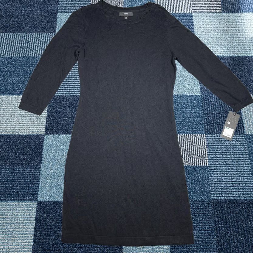 Mossimo Mossimo Sweater Dress Womens Medium Black Pullover 3/4 Sleeve Casual Knit Crew Neck Long Sleeve Size M / US 6-8 / IT 42-44 - 1 Thumbnail