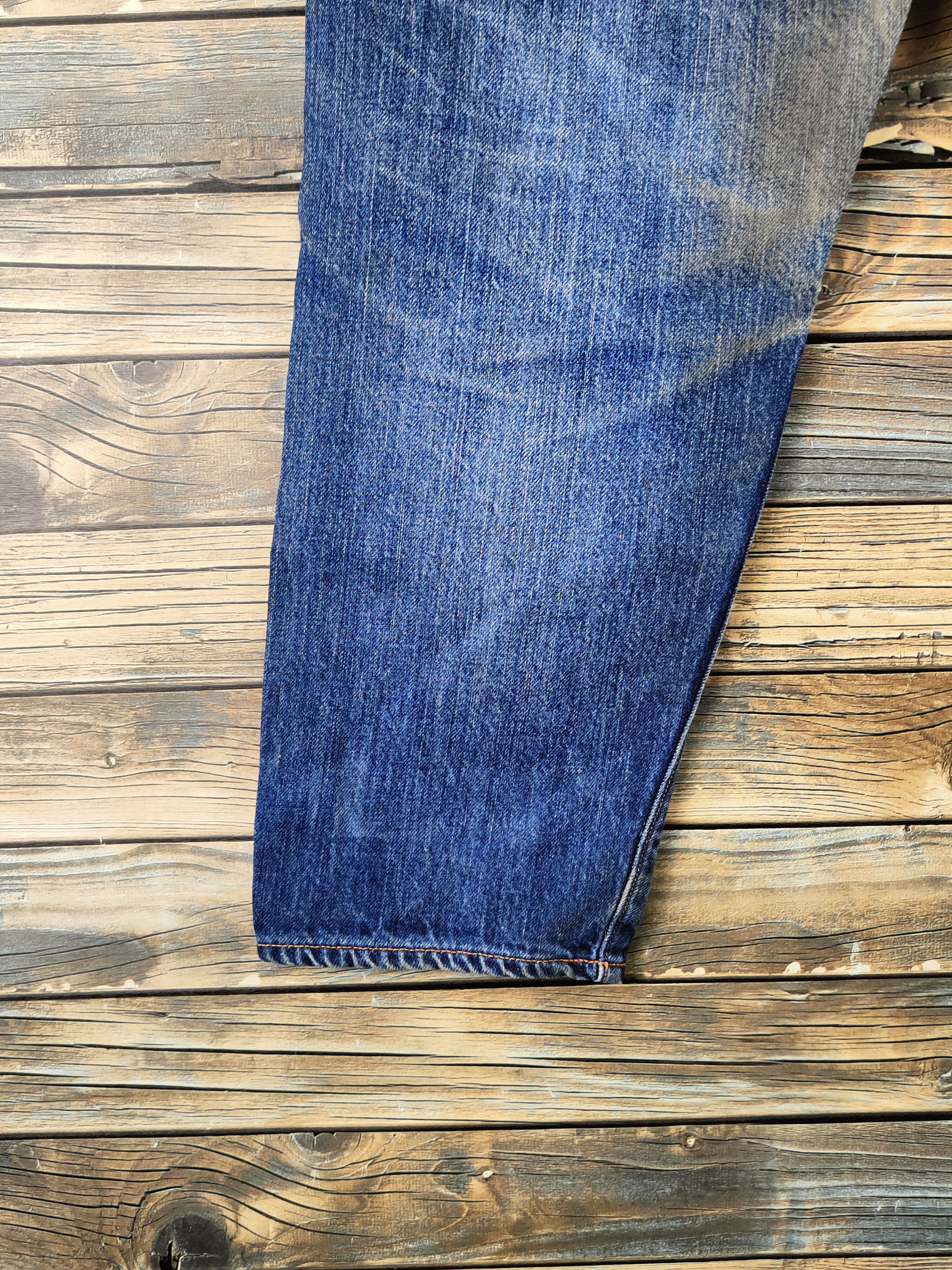 Japanese Brand DL D.M.G Dark Blue Distressed Ripped denim Jeans #46-959 Size US 28 / EU 44 - 9 Thumbnail