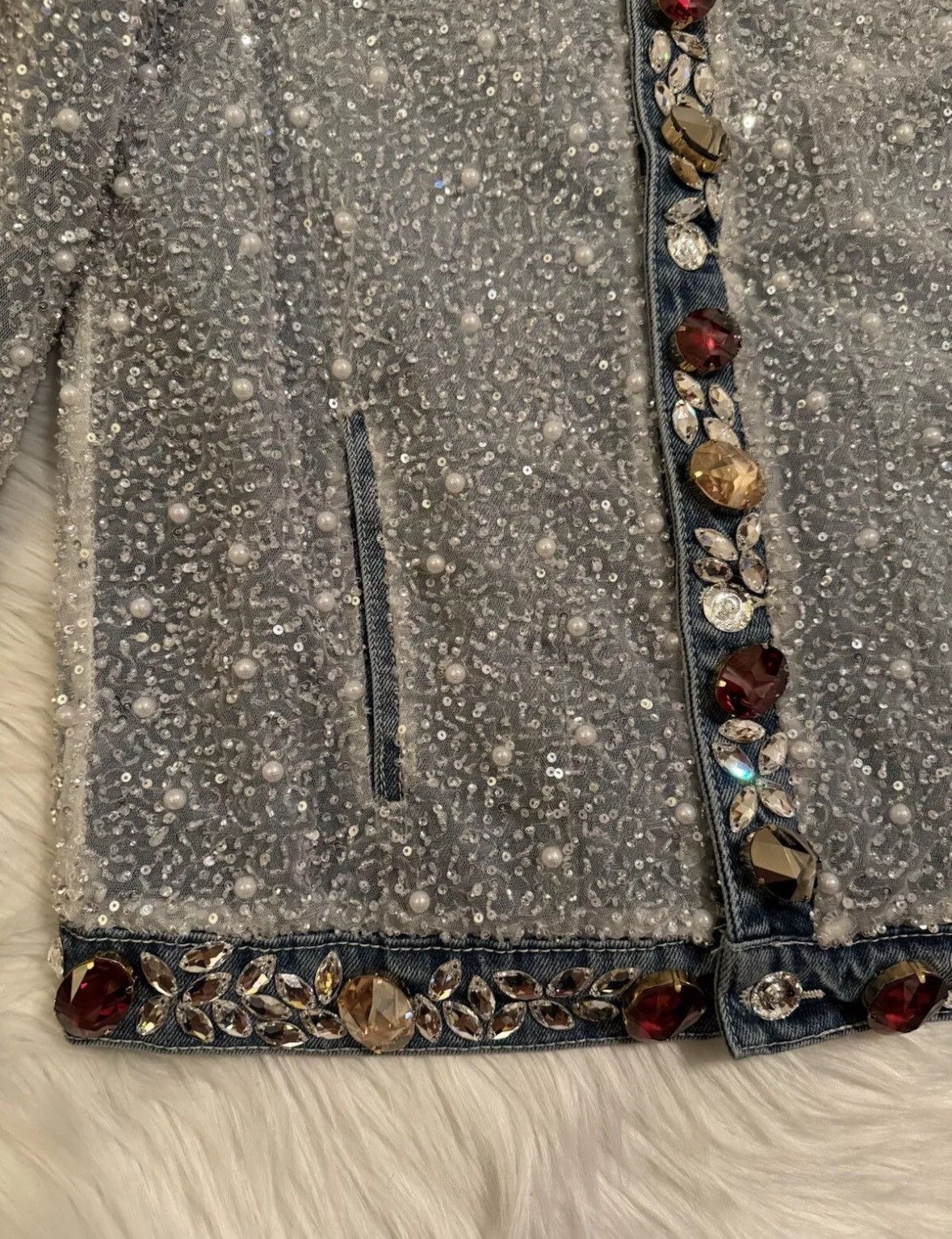 Designer Lonparny Swarovski Crystal Embellished Jacket Multicolor M Size US M / EU 48-50 / 2 - 3 Thumbnail
