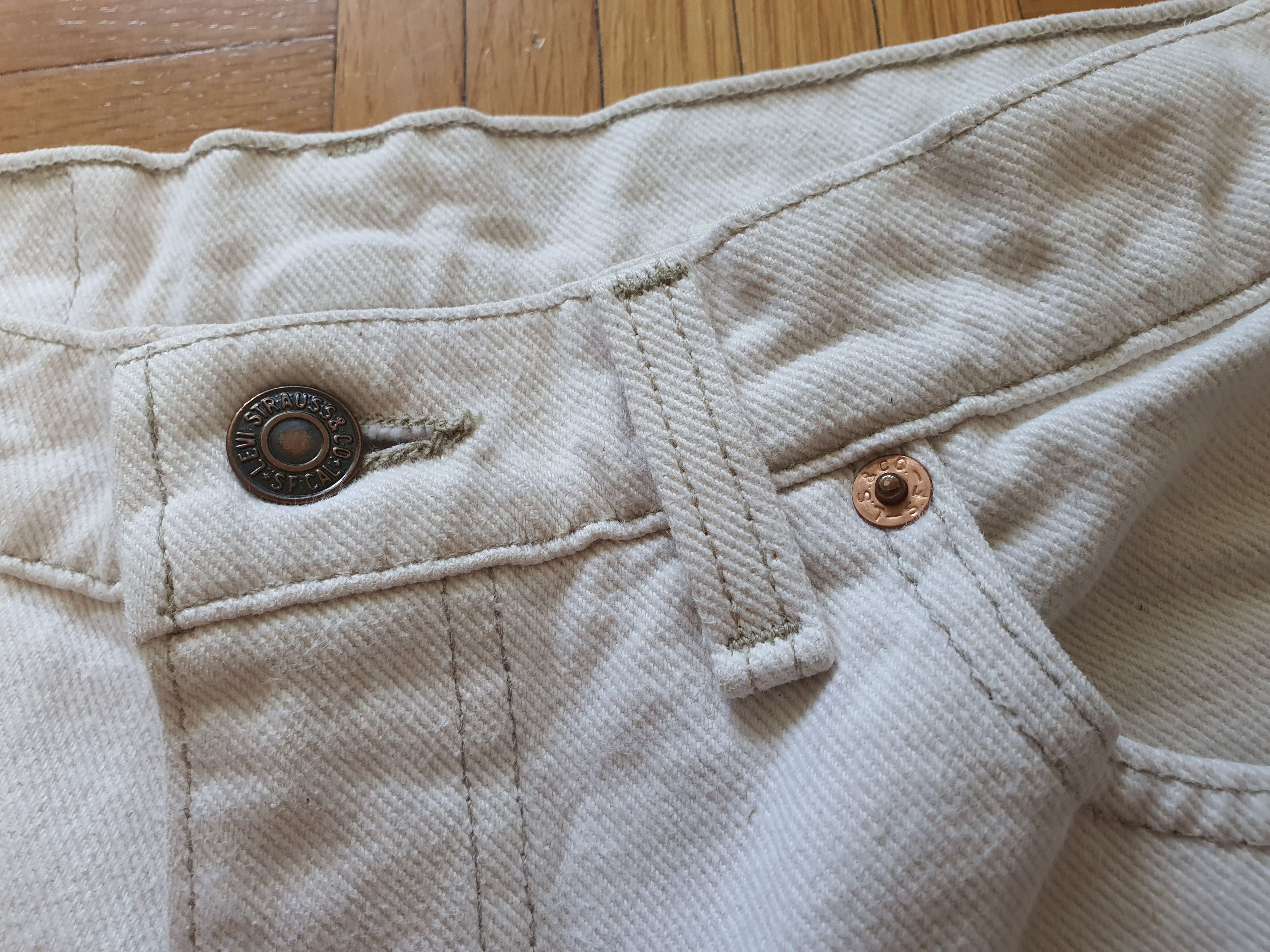 Levi's Vintage (Made in USA) 550 Denim Jeans - Cream White Size US 33 - 5 Thumbnail