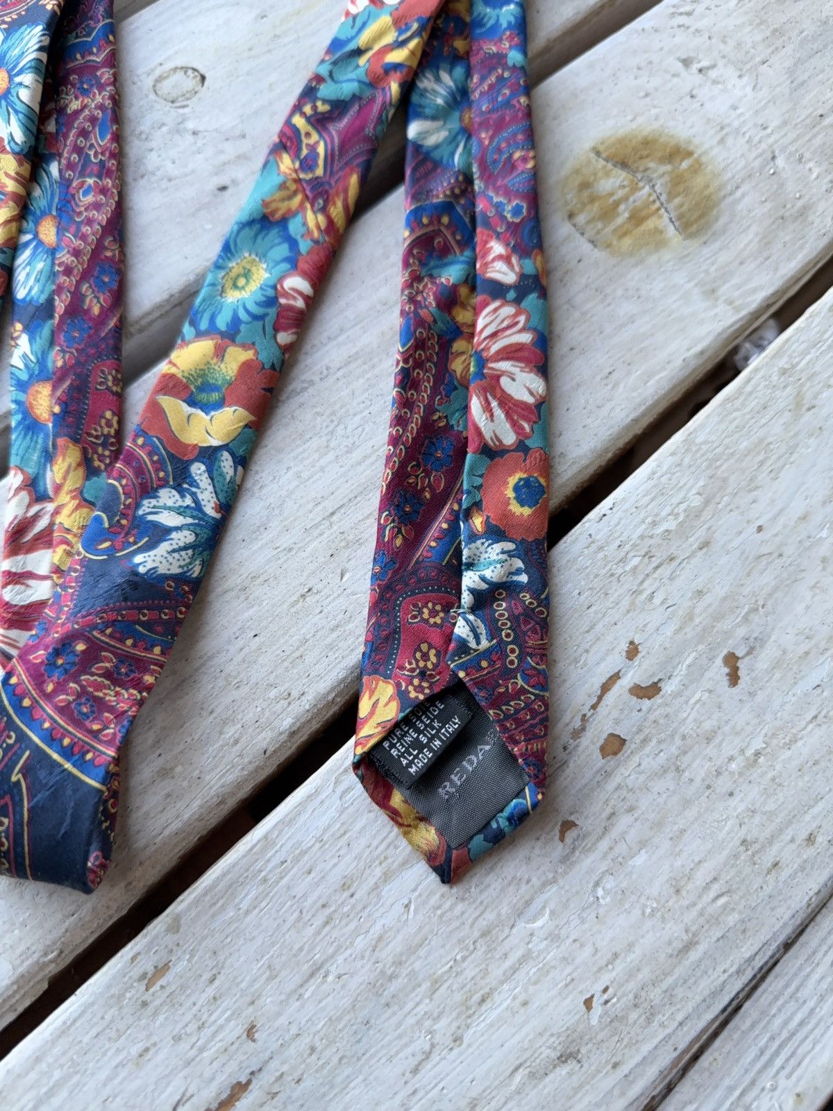 Designer × Vintage Vintage Giorgio Redaelli Floral Tie Italy 90s Silk Bold Size ONE SIZE - 4 Thumbnail
