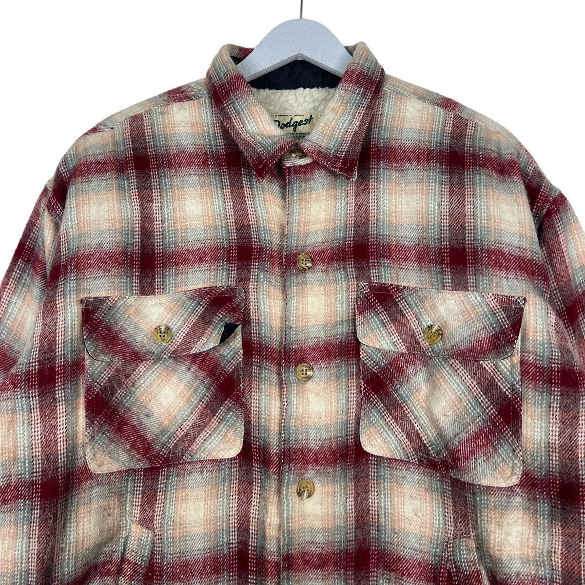Japanese Brand 🔥 VINTAGE DODGEST PLAID CHECK FLANNEL SHEARLING CPO JACKET Size US L / EU 52-54 / 3 - 3 Thumbnail
