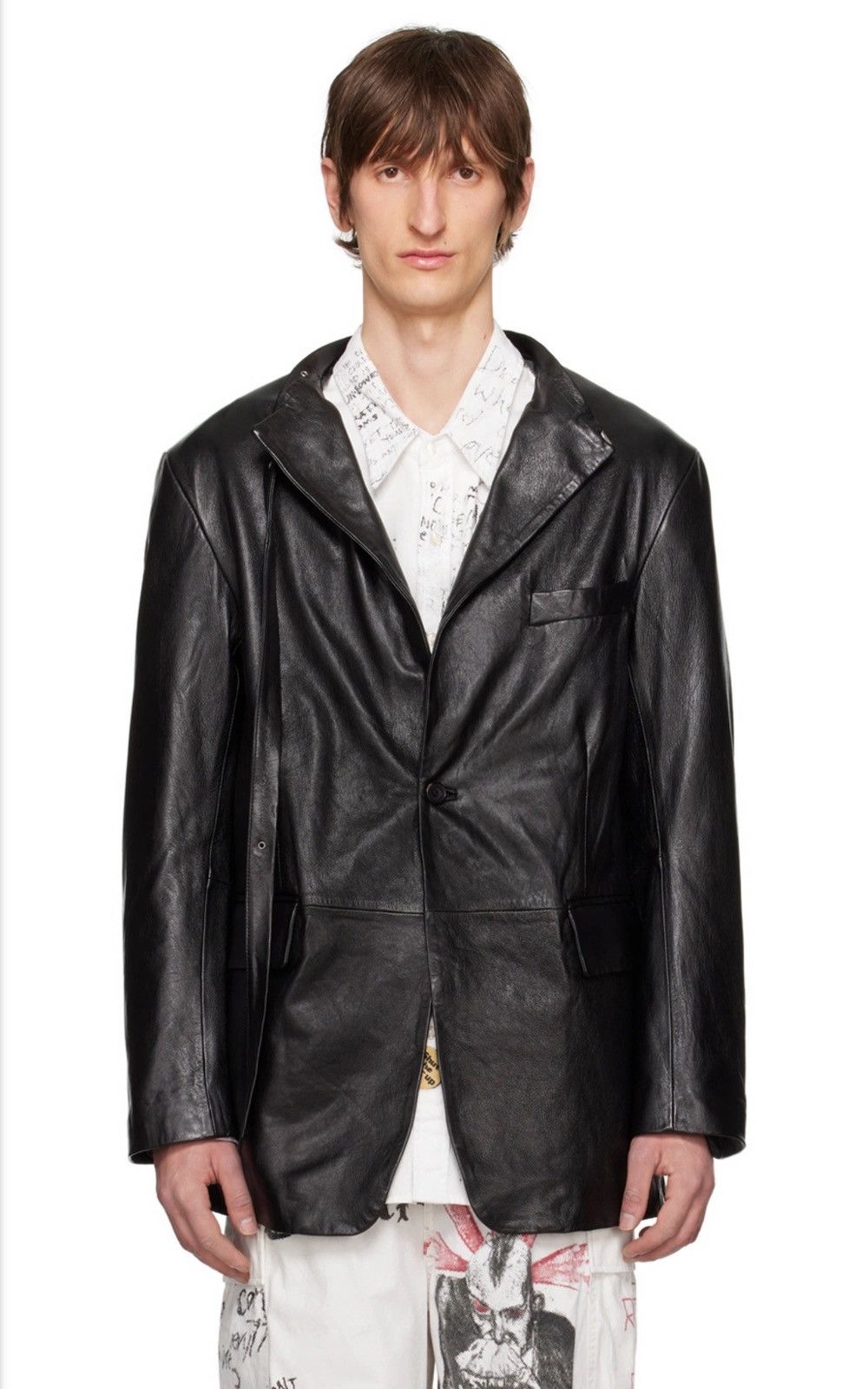 R13 Belt Collar Leather Jacket Small Size US S / EU 44-46 / 1 - 1 Thumbnail