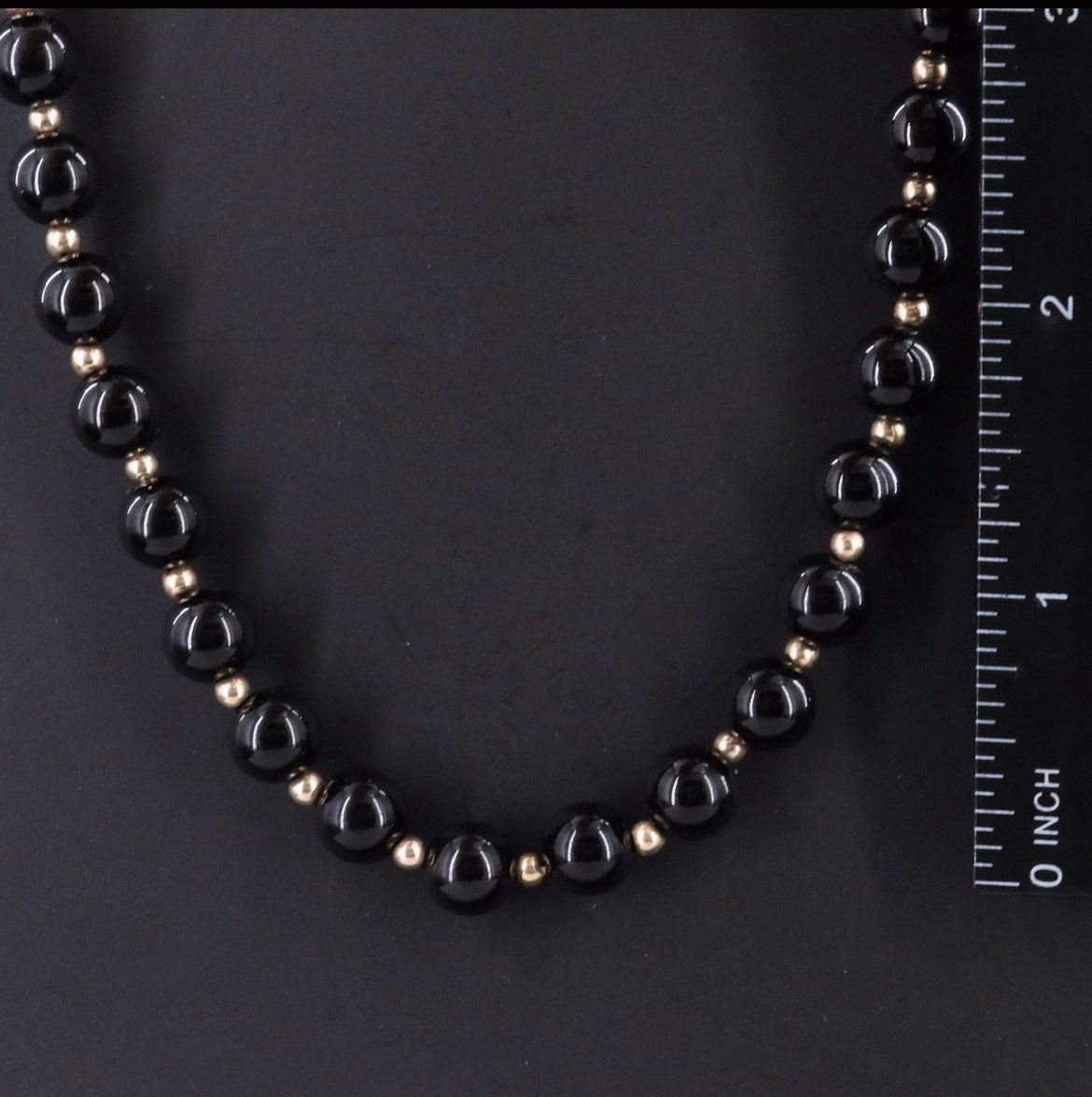 Other 14K Black Onyx Bead Necklace Size ONE SIZE - 2 Thumbnail