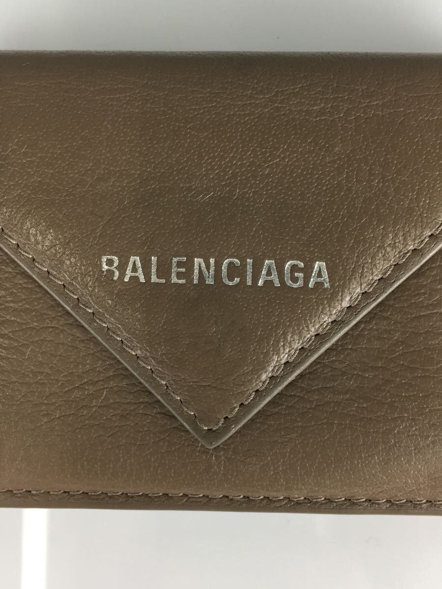 Balenciaga Balenciaga Paper Leather Mini Wallet Brown Size ONE SIZE - 3 Thumbnail