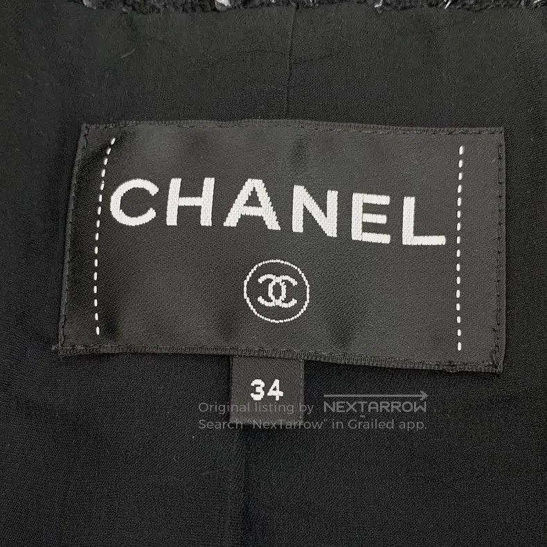 Chanel Chanel Black glitter wool lapel double-breasted long-sleev Size XXS / US 00 / IT 34 - 5 Thumbnail