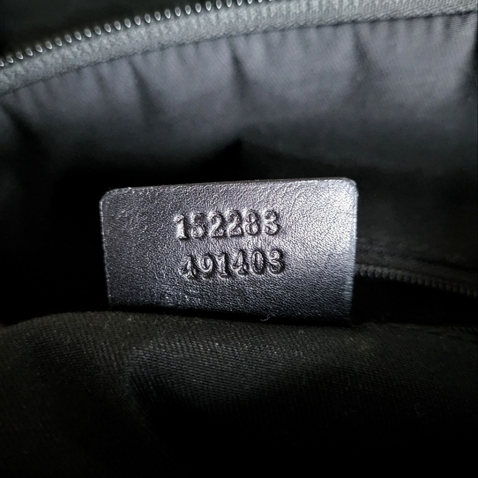 Gucci Gucci GG Nylon Leather Handbag Black Monogram Tote Bag Size ONE SIZE - 12 Thumbnail