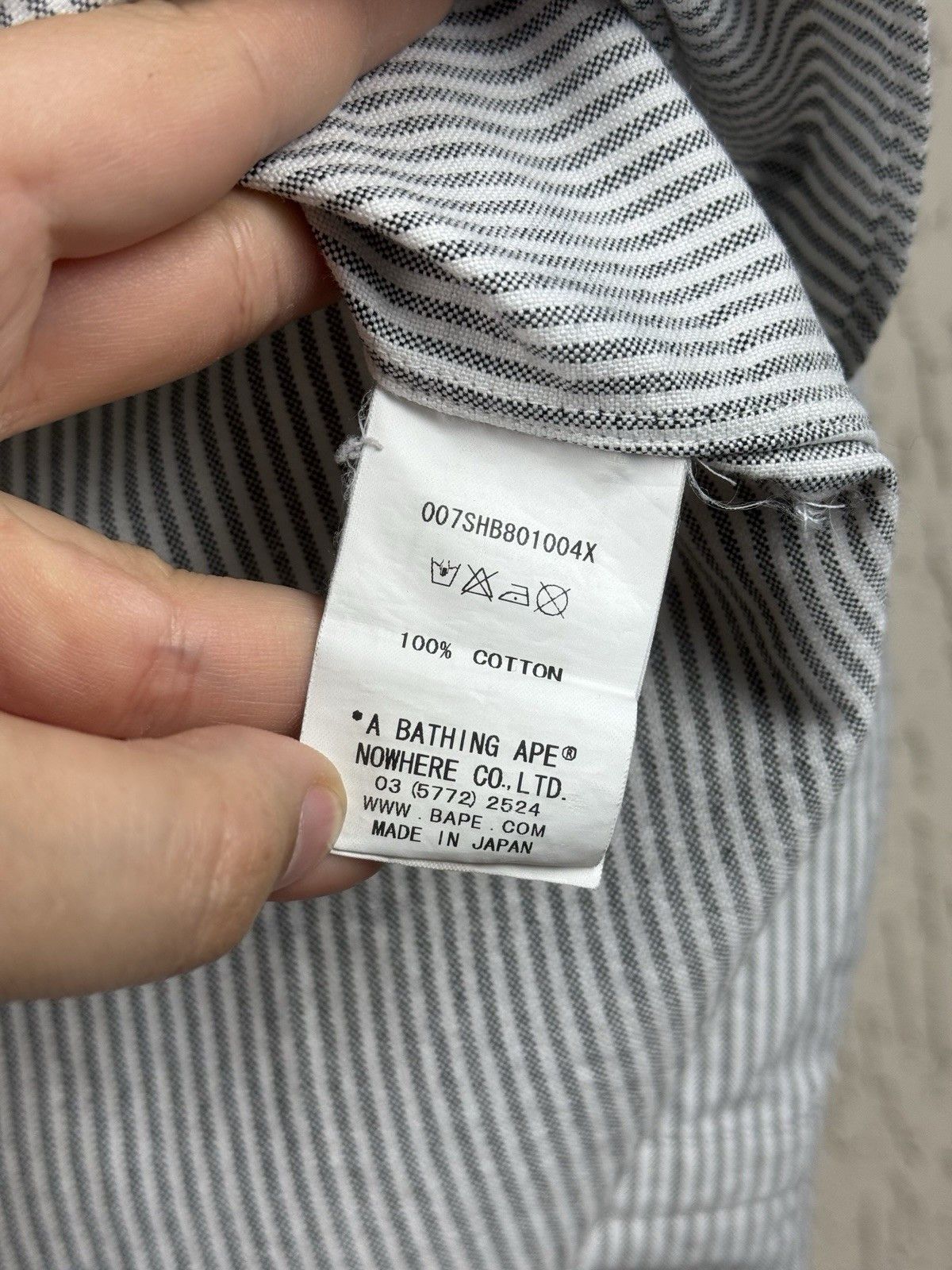 Bape Mr. Bathing Ape Cotton Check Shirt Gray Bape Made in Japan Size US L / EU 52-54 / 3 - 11 Thumbnail