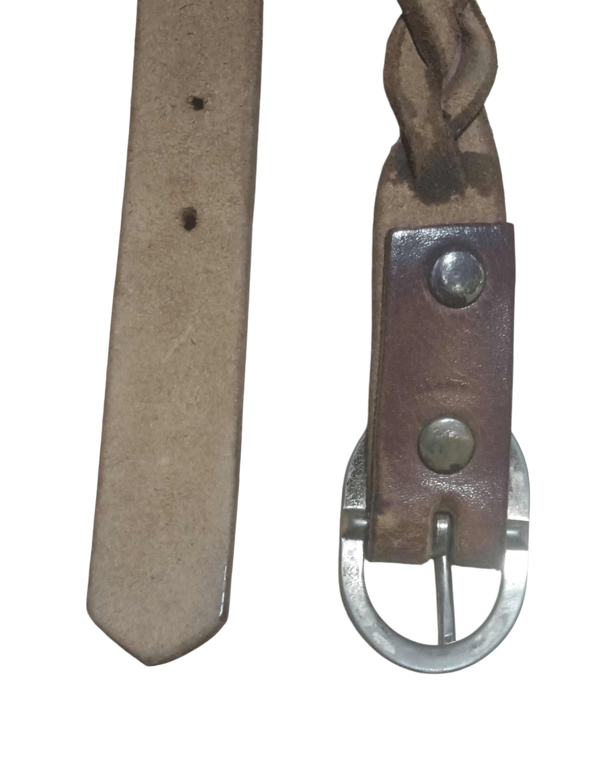 Genuine Leather VINTAGE BRAIDED THICK LEATHER BELT Size 34 - 3 Thumbnail