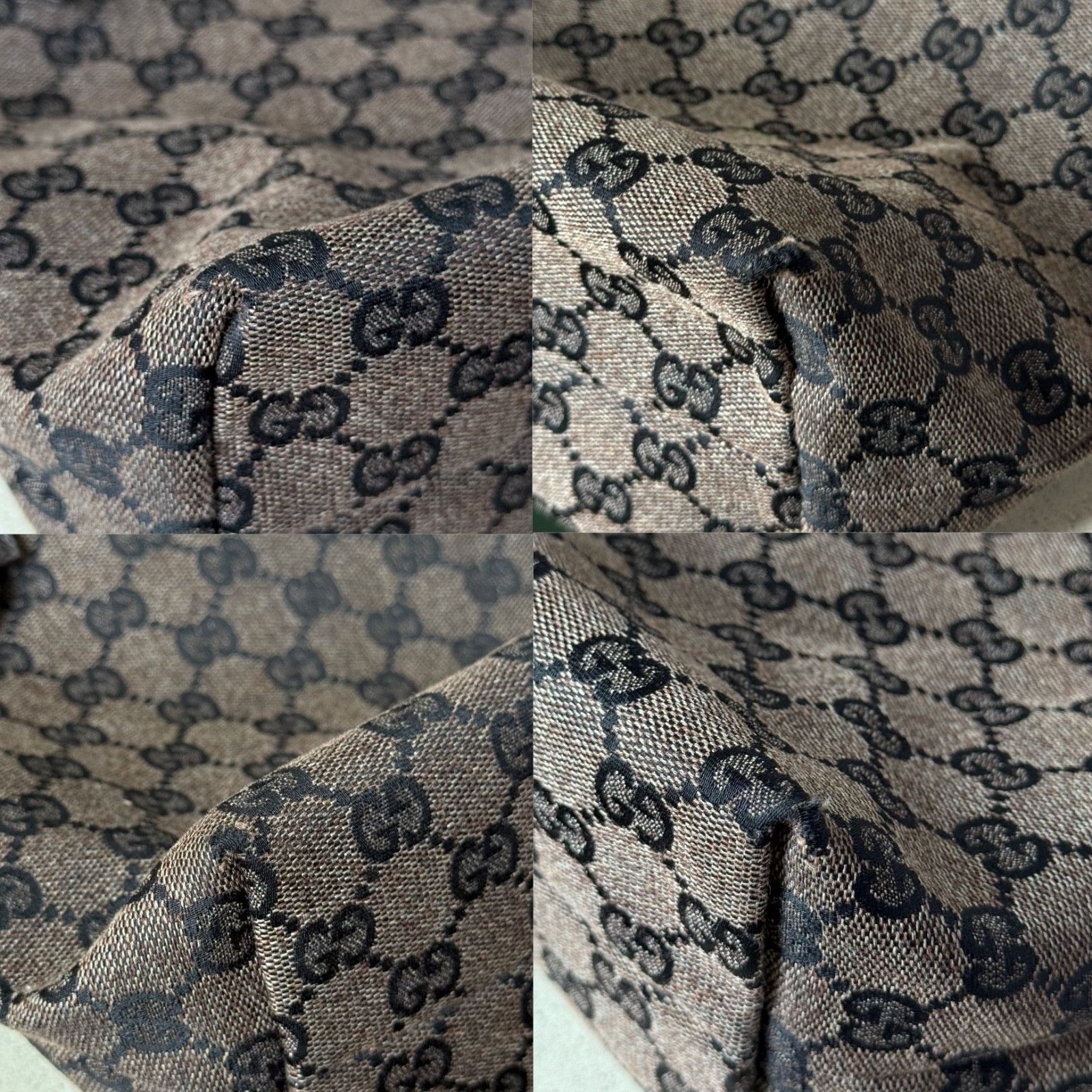 Gucci Gucci Monogram GG Jaquard Canvas Grey Brown Small Tote Hand Size ONE SIZE - 14 Thumbnail