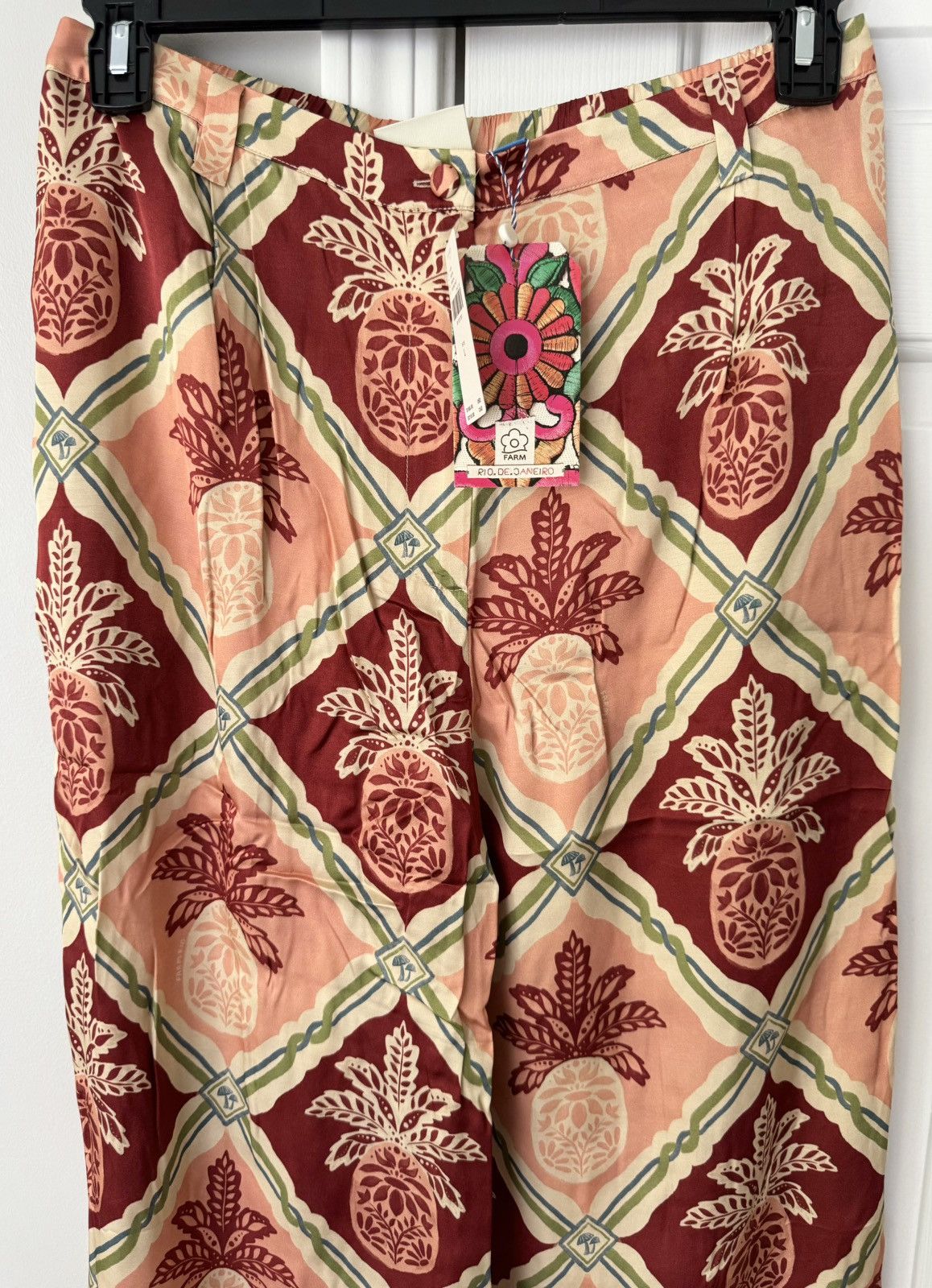 Farm Rio Farm Rio Pineapple Wide-Leg Pants, Size M Size 30" / US 8 / IT 44 - 7 Thumbnail