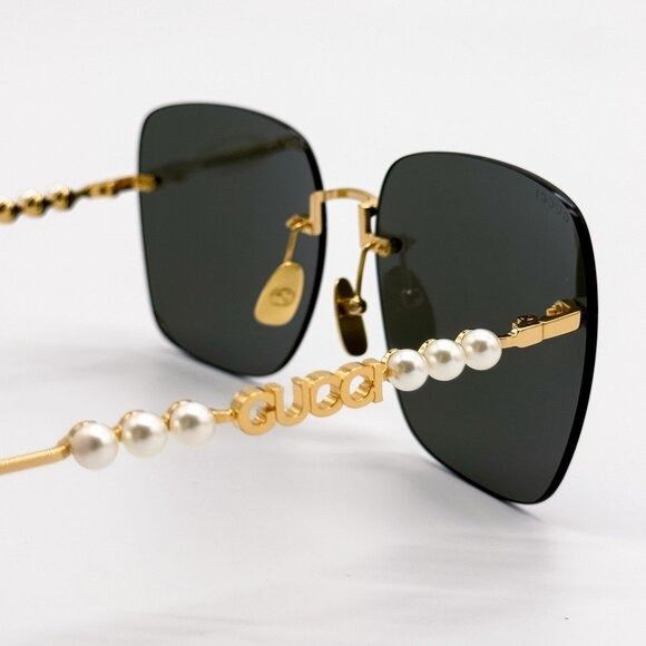 Gucci NEW GUCCI GG1923SA 001 SUNGLASSES GOLD GREY WOMEN EYEWEAR Size ONE SIZE - 11 Thumbnail