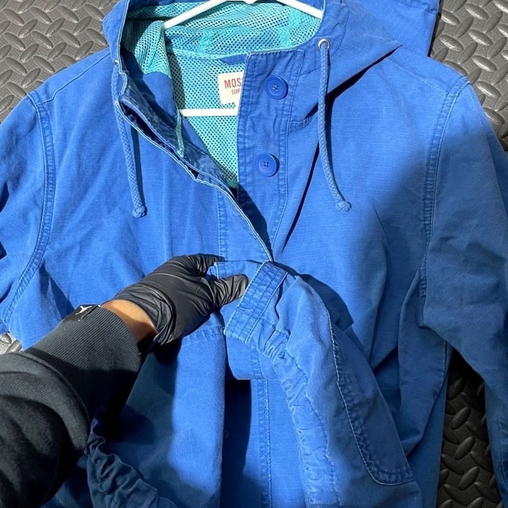 Mossimo Mossimo Supply Co. Hooded Jacket Blue Button Front Casual Women's XL Jacket Women XL Blue Size XL / US 12-14 / IT 48-50 - 3 Thumbnail