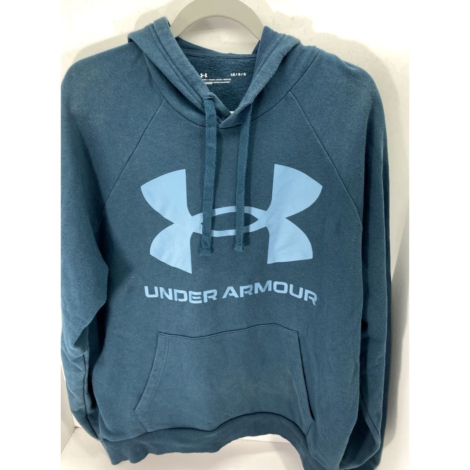 Under Armour Under Armour Hoodie Sweatshirt Men L Blue Green Pullover Long Sleeve Shirt 25 Inches Chest 28 Inches Shoulder to Waist Size US L / EU 52-54 / 3 - 2 Thumbnail