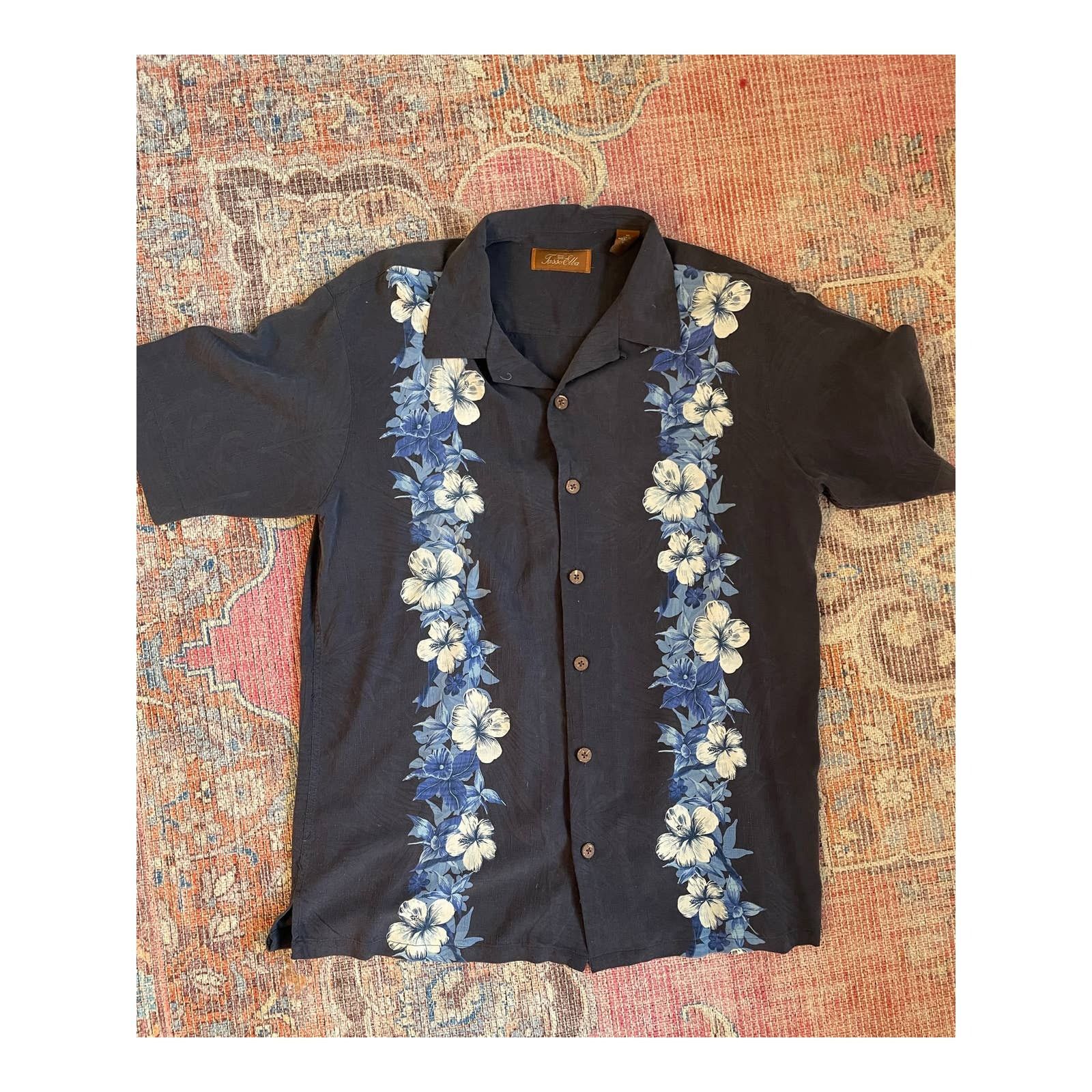 Tasso Elba Tasso Elba Men's Floral Print Silk SS Shirt Size M Size US M / EU 48-50 / 2 - 1 Thumbnail