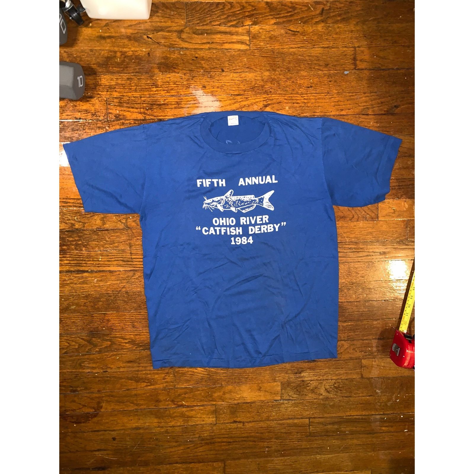 Other × Vintage Vintage 1984 Catfish Derby T Shirt XL Blue Single Stitch USA Size US L / EU 52-54 / 3 - 1 Thumbnail