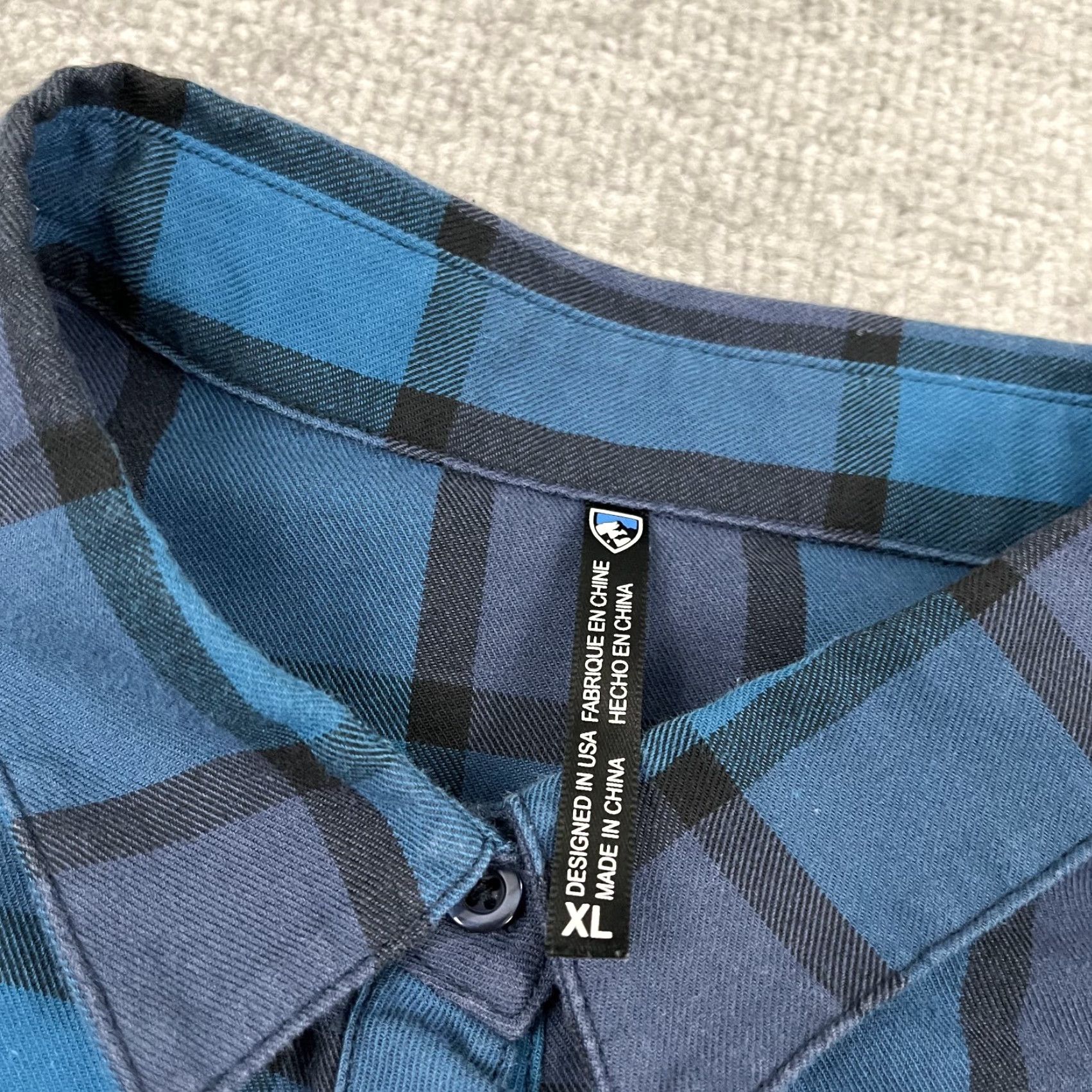 Vintage Kuhl Rukus Flannel Shirt Womens XL Blue Plaid Hiking Outdoor 1/2 Button Up 8341 Size XL / US 12-14 / IT 48-50 - 2 Thumbnail