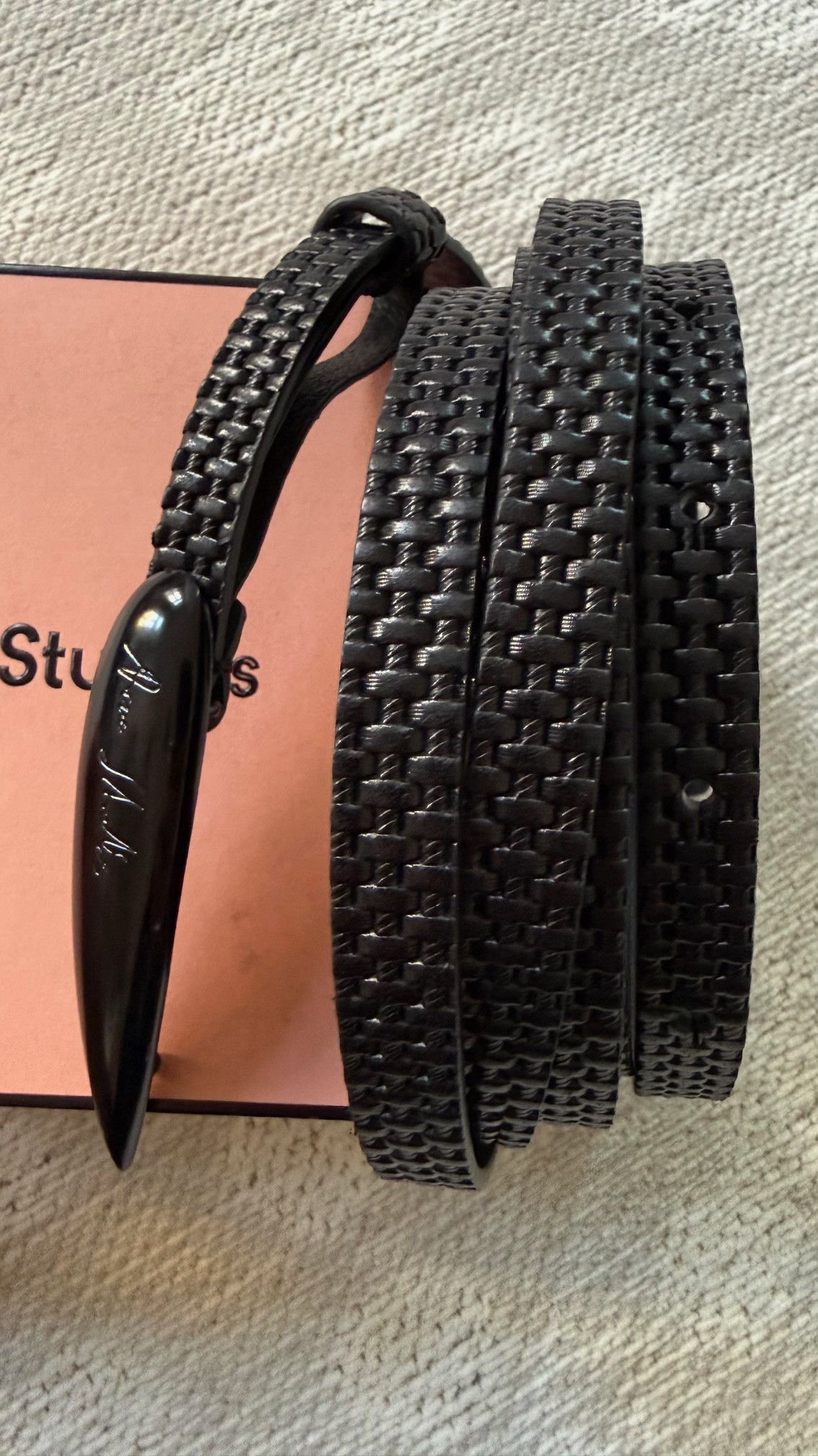 Acne Studios ACNE STUDIOS Infinity Belt black leather 275 cm new unisex Size ONE SIZE - 5 Thumbnail