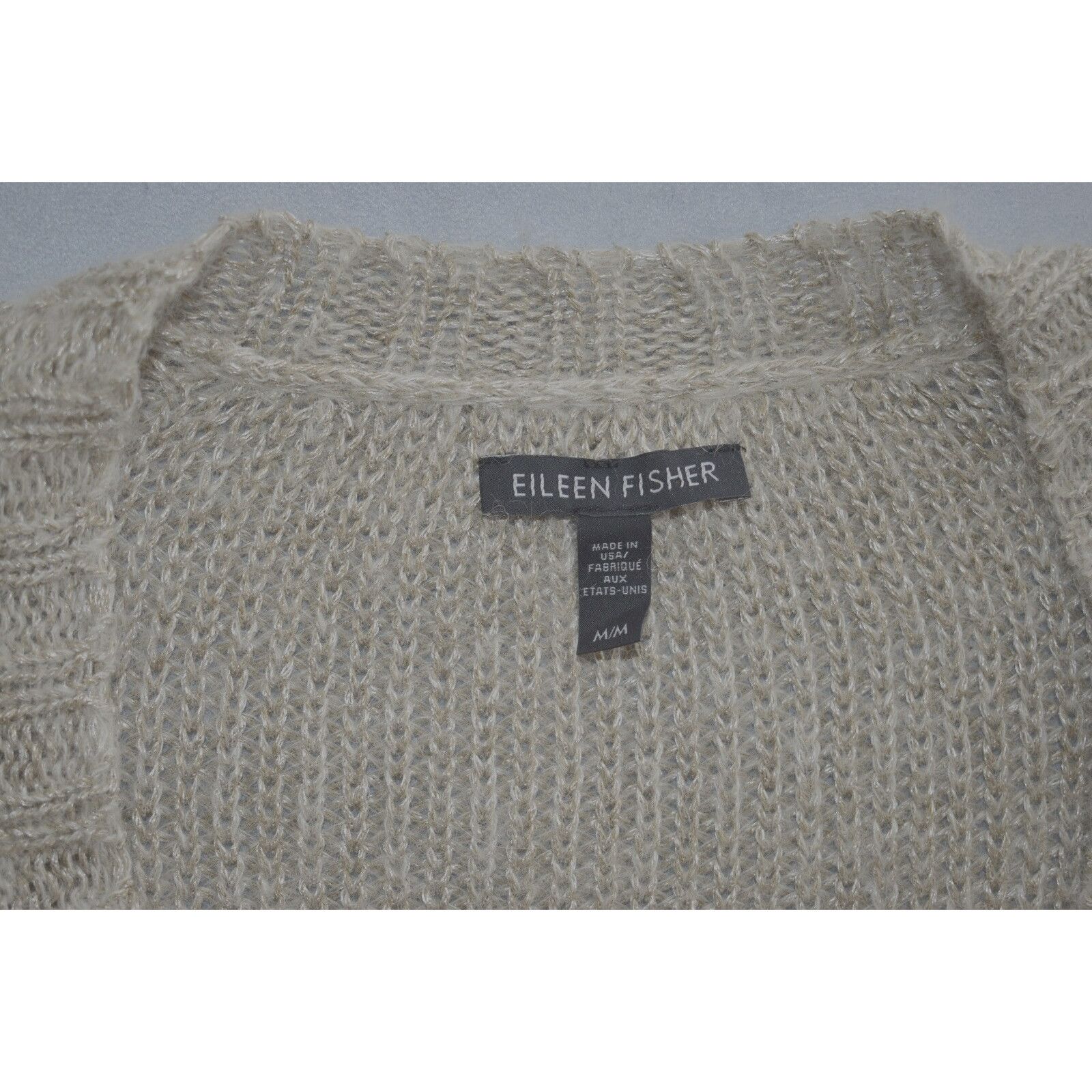 Eileen Fisher EILEEN FISHER Beige Mohair Alpaca Cardigan Sweater Size M Size M / US 6-8 / IT 42-44 - 4 Thumbnail