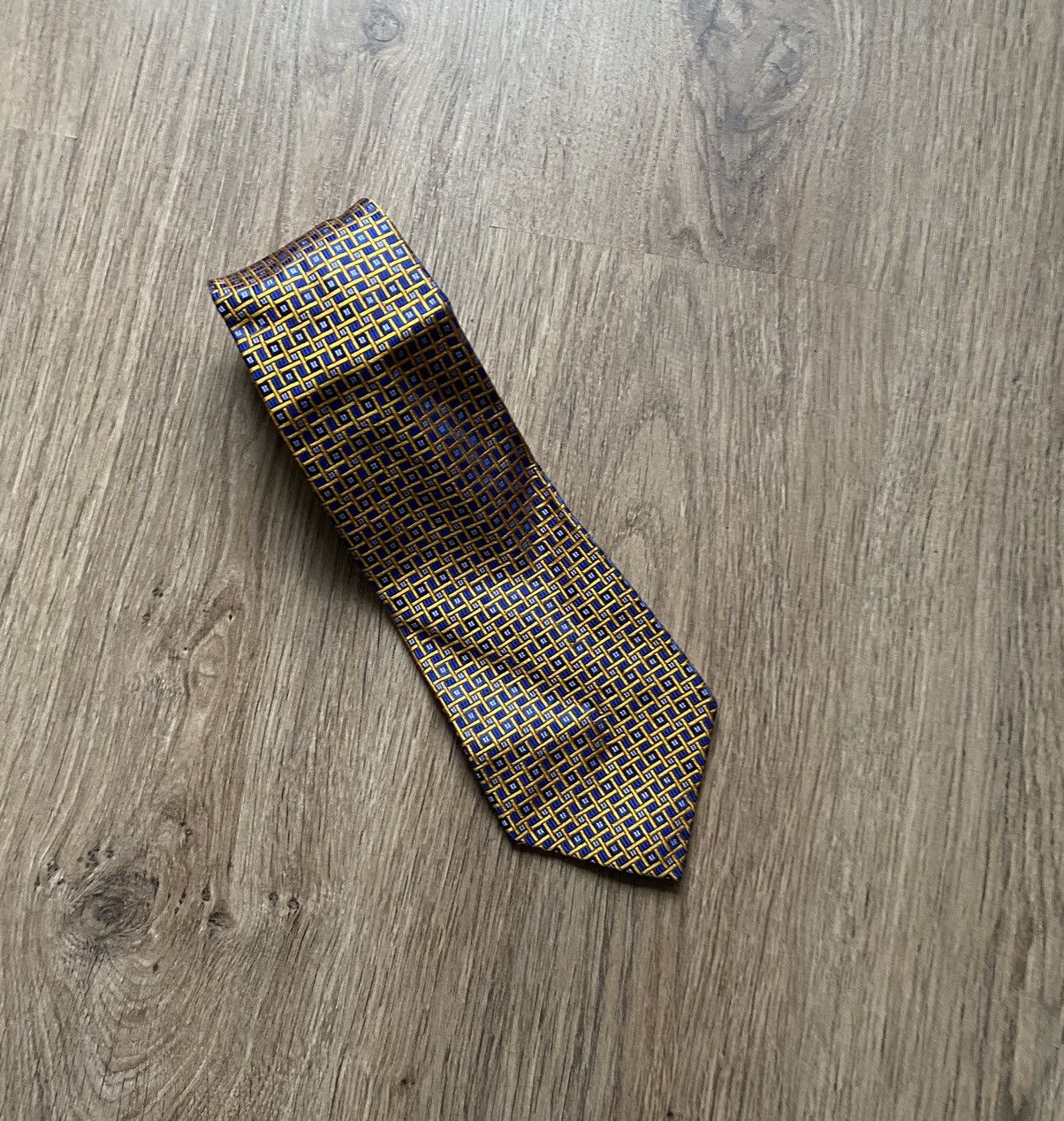 Robert Talbott Robert Talbott Geometric Blue Yellow USA Tie Size ONE SIZE - 1 Thumbnail