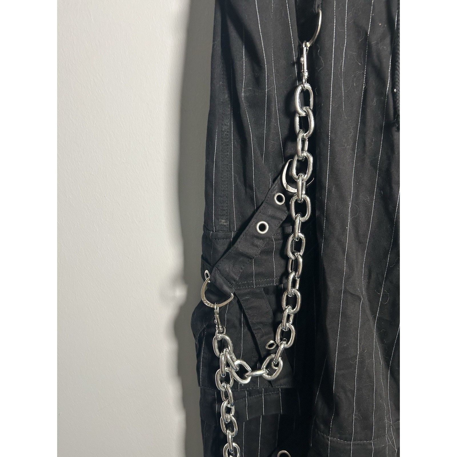Tripp NYC Tripp NYC Godfather Chain Stripe Pants In White/ Black Large Size 36" / US 14 / IT 50 - 2 Thumbnail