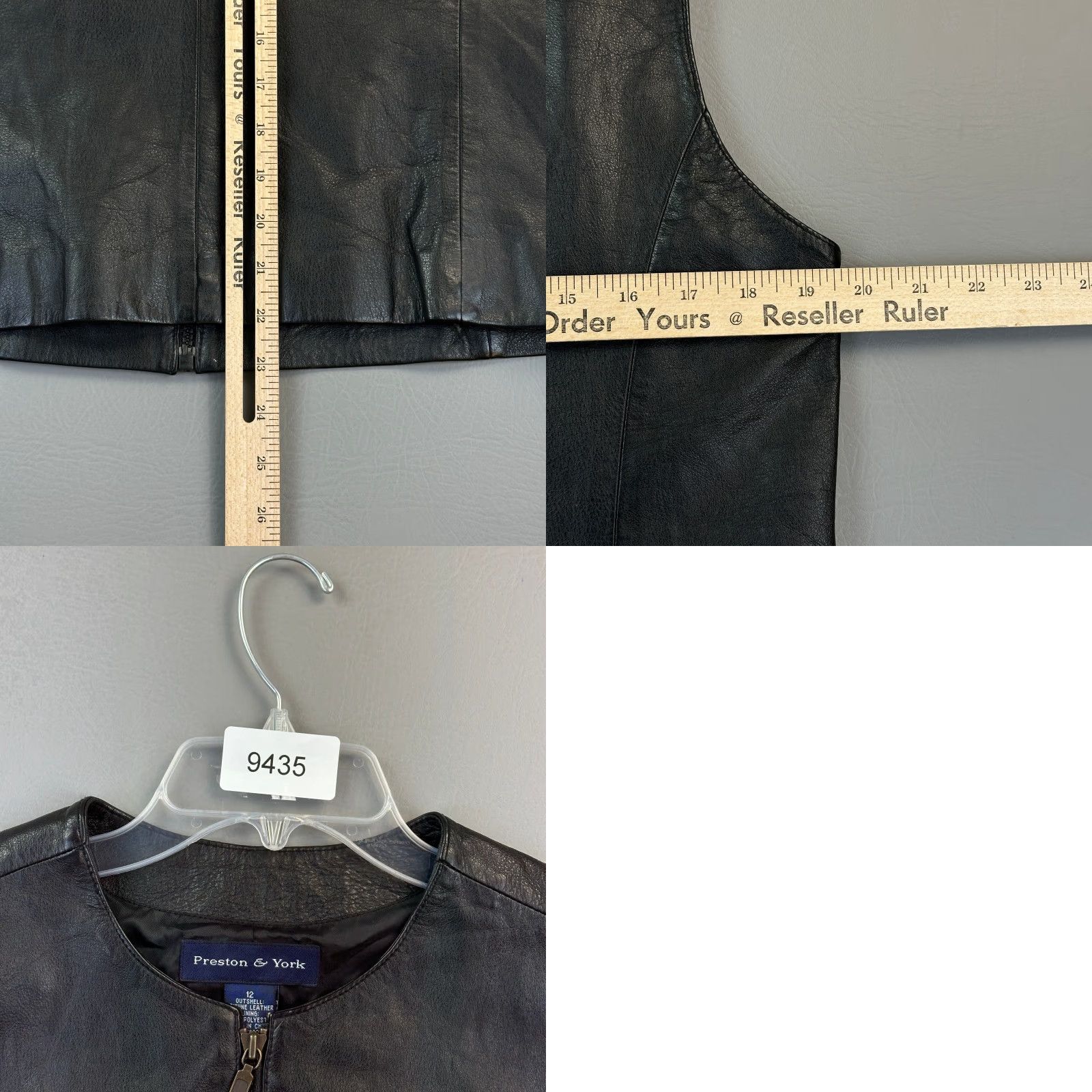Preston & York VINTAGE Preston & York Vest Women's 12 Black Leather Full Zip Minimalist Casual Size XL / US 12-14 / IT 48-50 - 8 Thumbnail