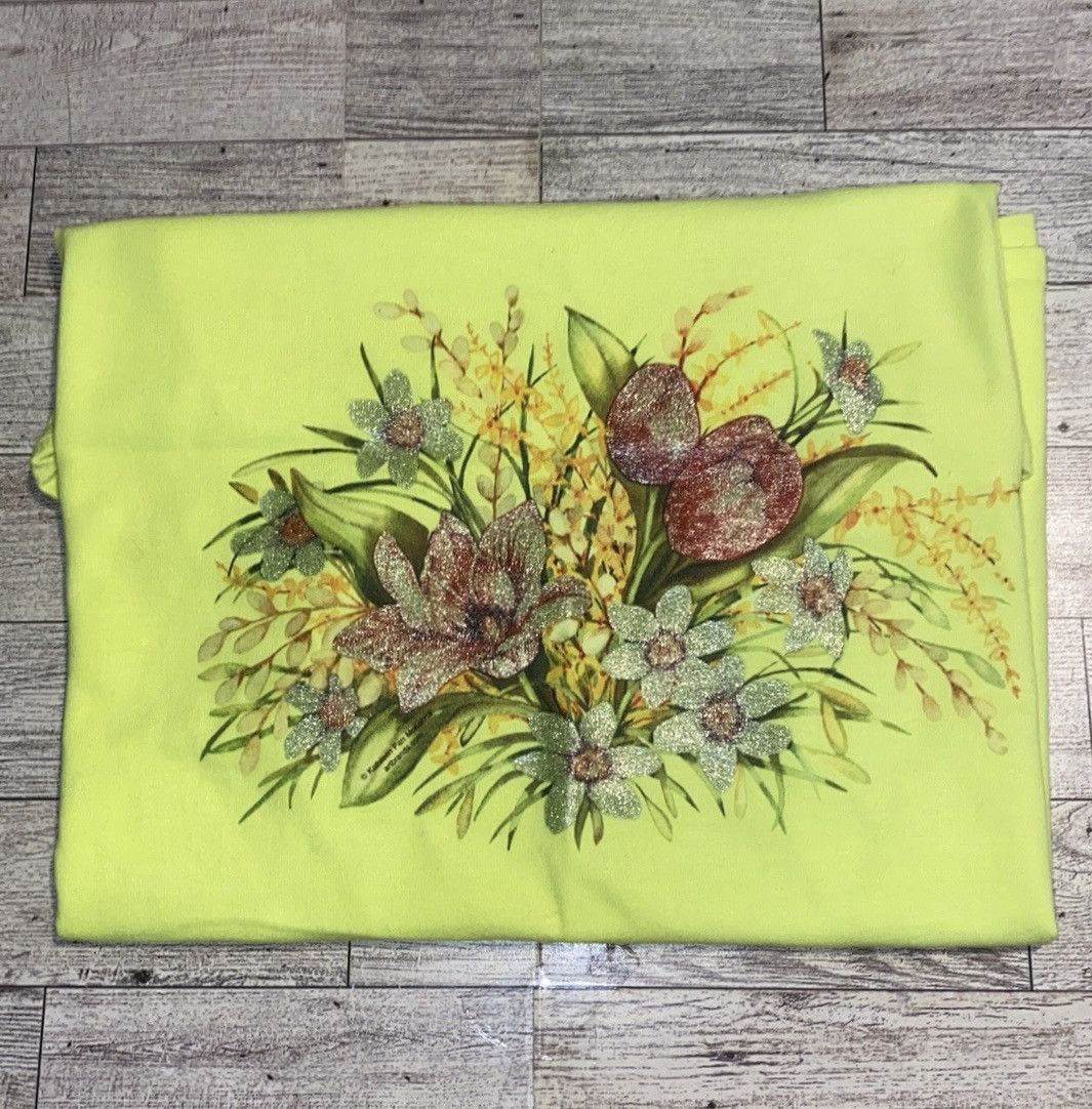 Vintage Vintage, Neon, Sparkle Wild Flower Print, Semi Cropped Tee Size S / US 4 / IT 40 - 4 Thumbnail