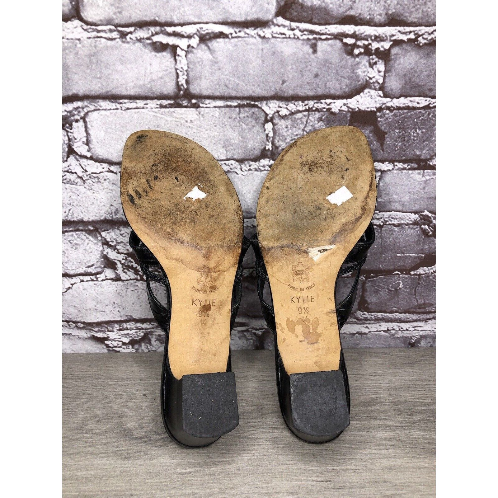 Brighton Brighton Kylie Black Leather Heart Heel Sandals Women’s Sz 9 Size US 9.5 / IT 39.5 - 12 Thumbnail