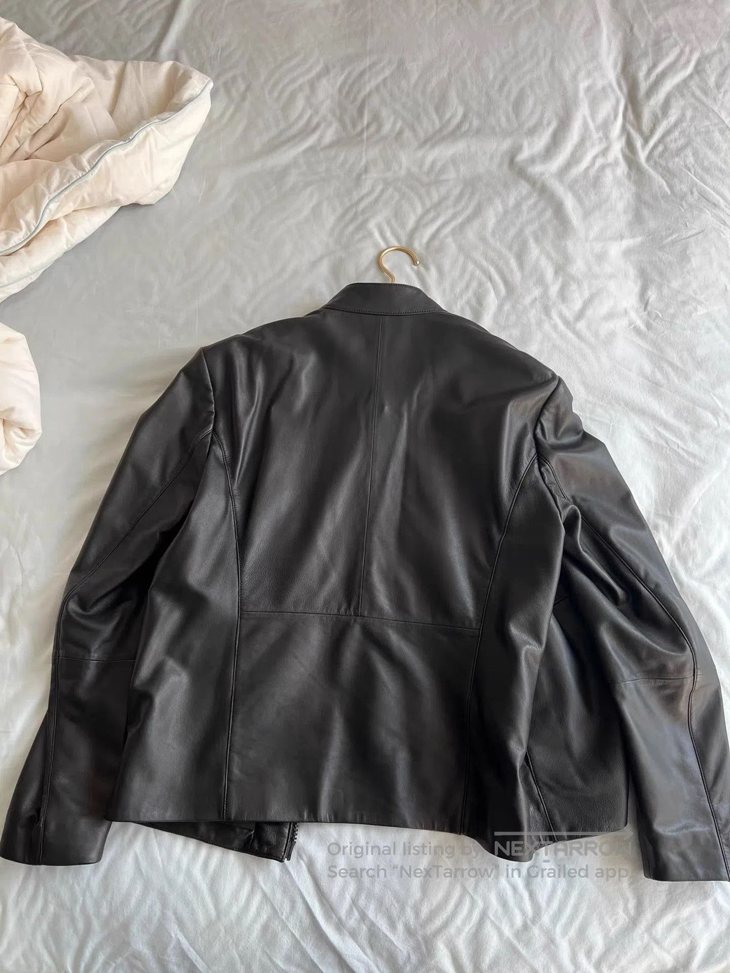 Armani Black Leather Zip-Up Jacket. Size US S / EU 44-46 / 1 - 2 Thumbnail