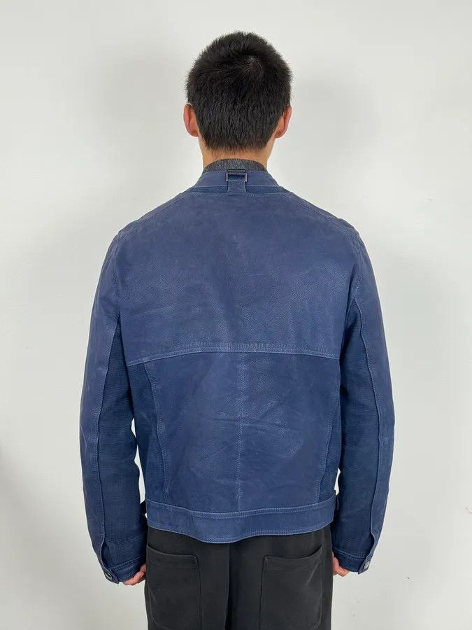 Versace 2000s Versace Navy Biker Leather Jacket Size US M / EU 48-50 / 2 - 3 Thumbnail