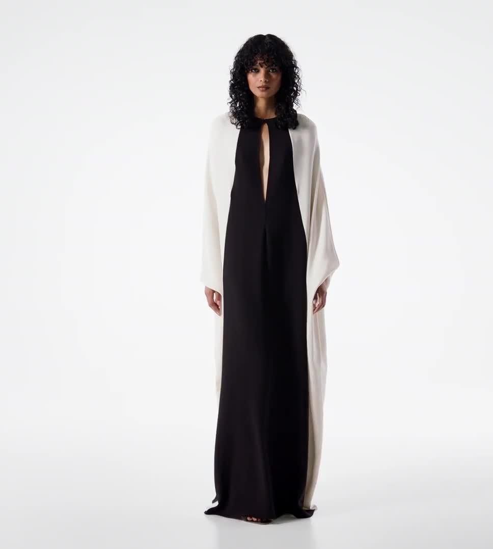 Tom Ford o1w1db10525 ACK418 Double Georgette Stretch Kaftan Size XXS / US 00 / IT 34 - 2 Thumbnail