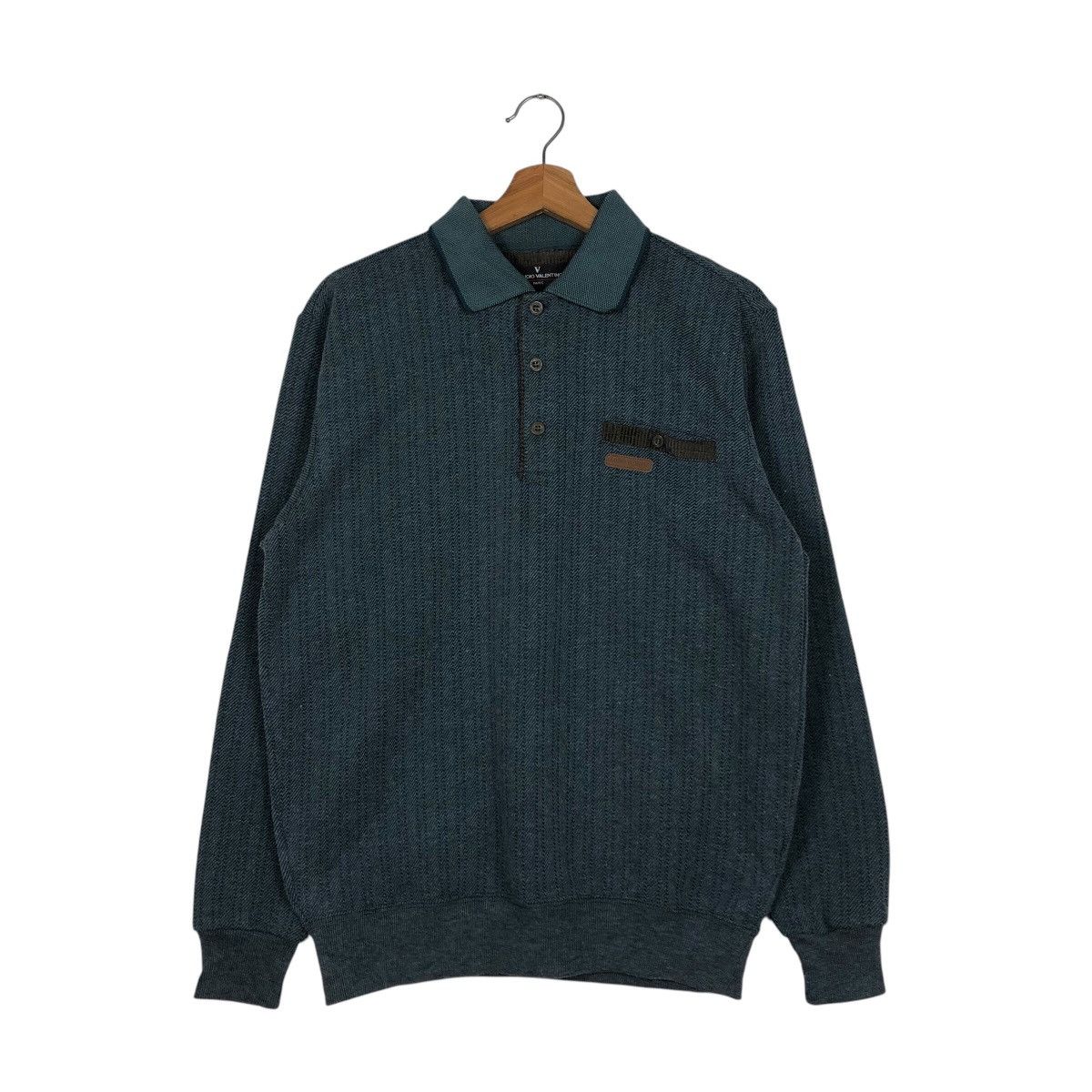 Japanese Brand × Vintage 📌Vintage Collar Sweatshirt Claudio Valentino Paris Size US L / EU 52-54 / 3 - 2 Thumbnail