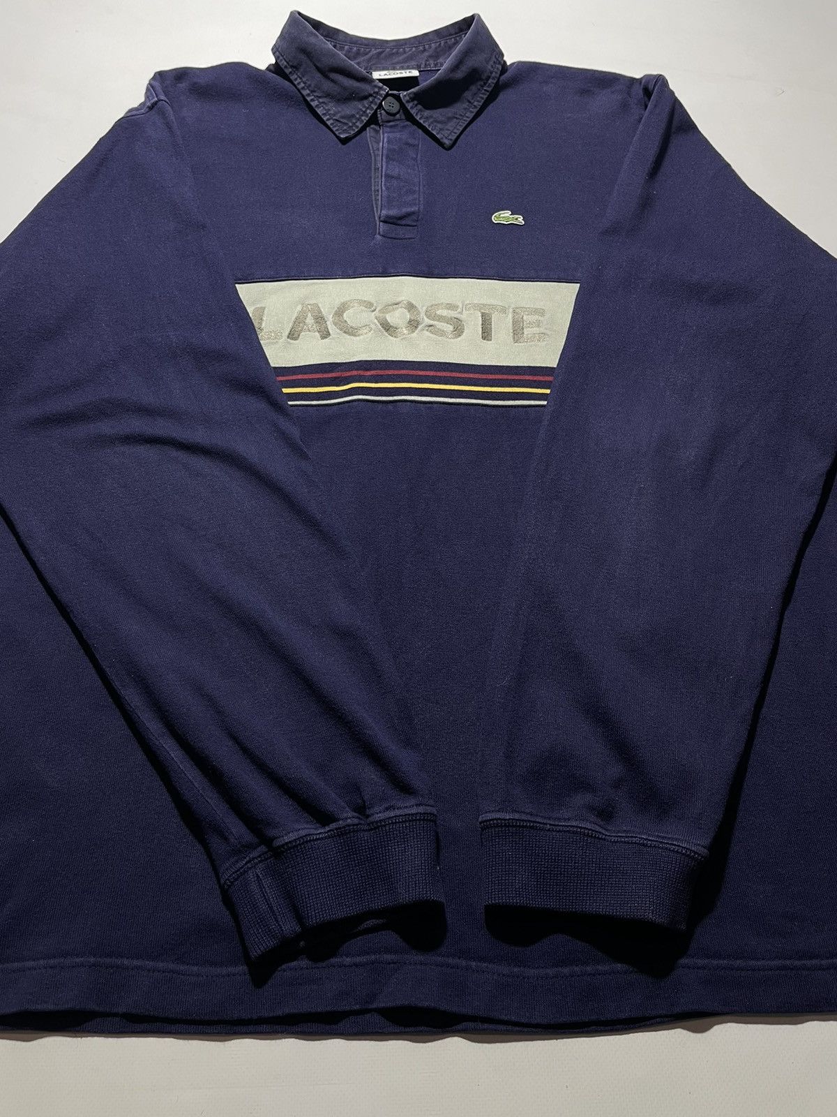 Lacoste Vintage Lacoste Big Logo Polo Longsleeve Size US XL / EU 56 / 4 - 5 Thumbnail