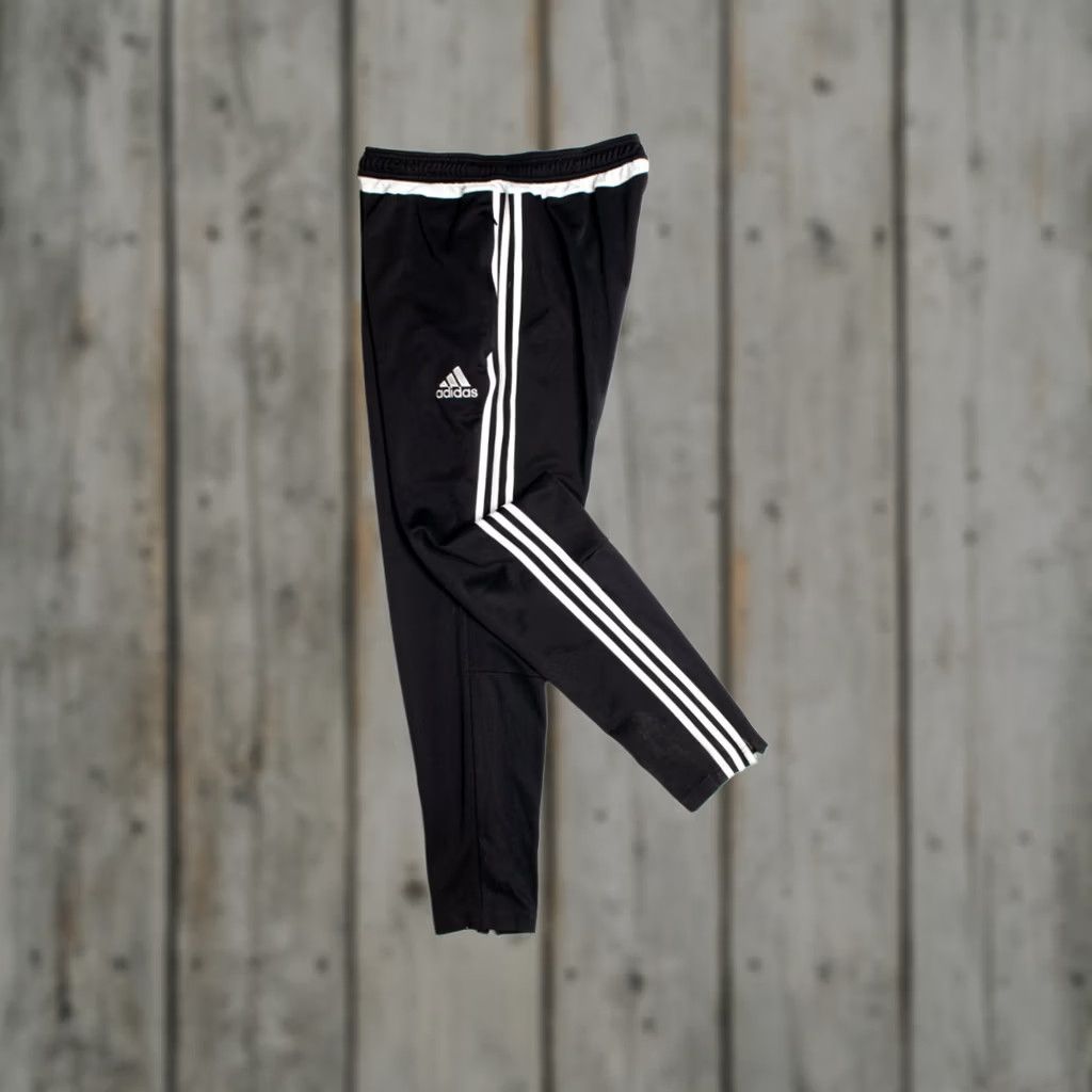 Adidas VINTAGE Adidas Track Pants Black Large 3 Stripes Logo Athletic Wear Pants Slim Fit Mens punch? Size US 33 - 1 Thumbnail
