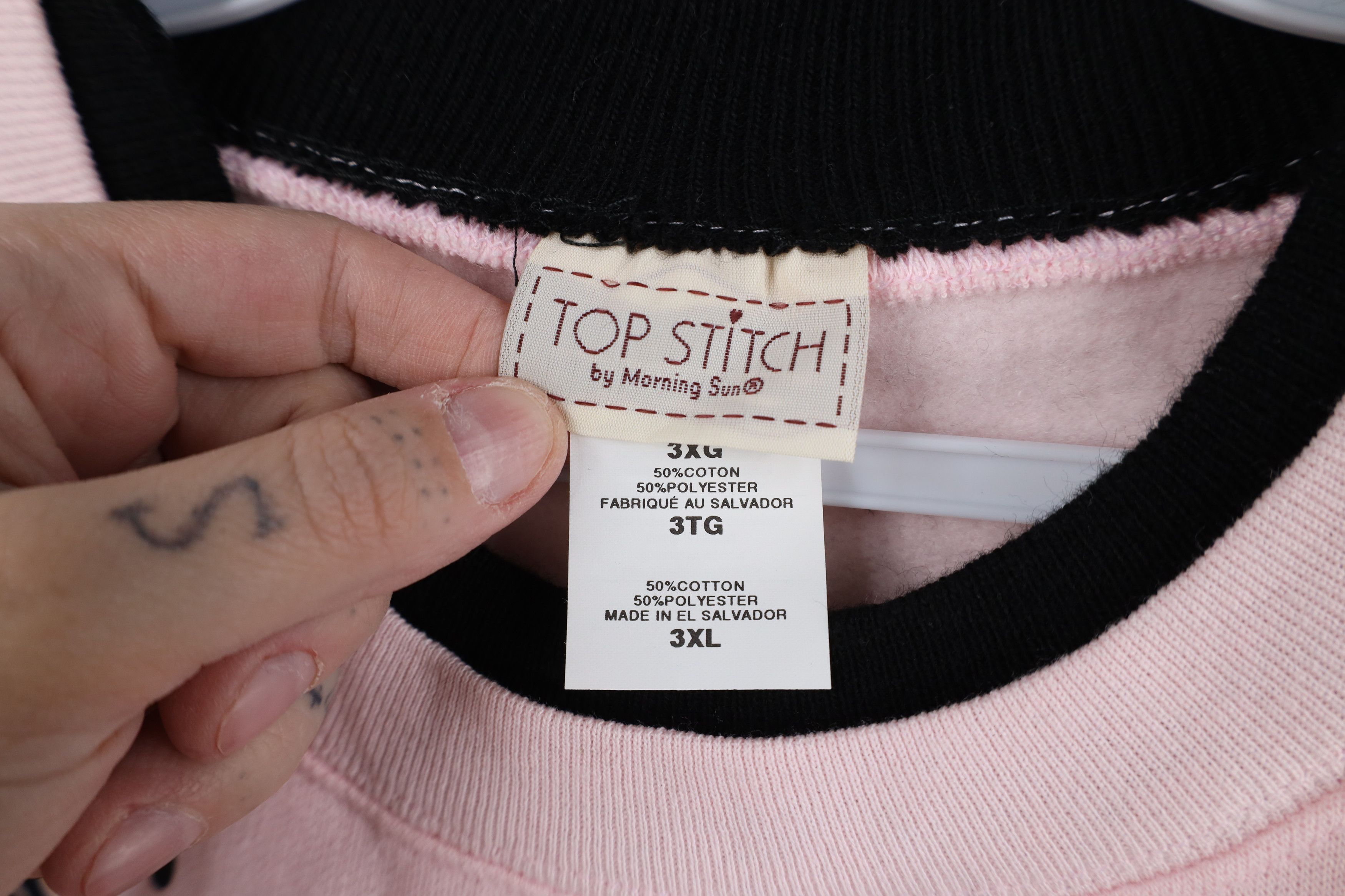 Vintage Vintage 90s Streetwear Flower Heart Grandma Sweatshirt Pink Size 3XL / US 20-22 - 8 Thumbnail