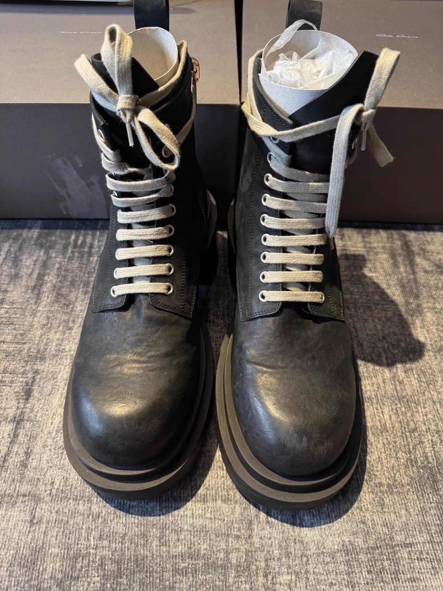 Rick Owens Rick Owens 24SS Mainline Army Bogun High-Top Boots Size US 10 / EU 43 - 3 Thumbnail